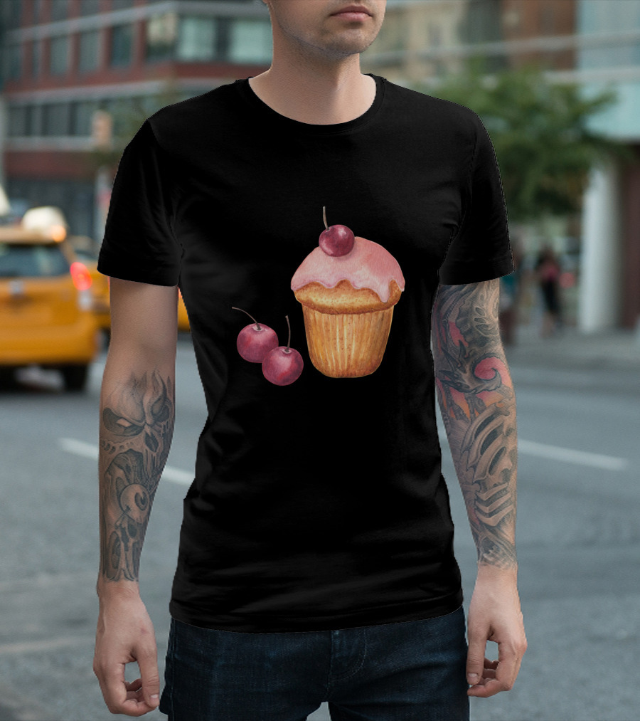 Cherry Frosted Cupcake with Cherries T-Shirt