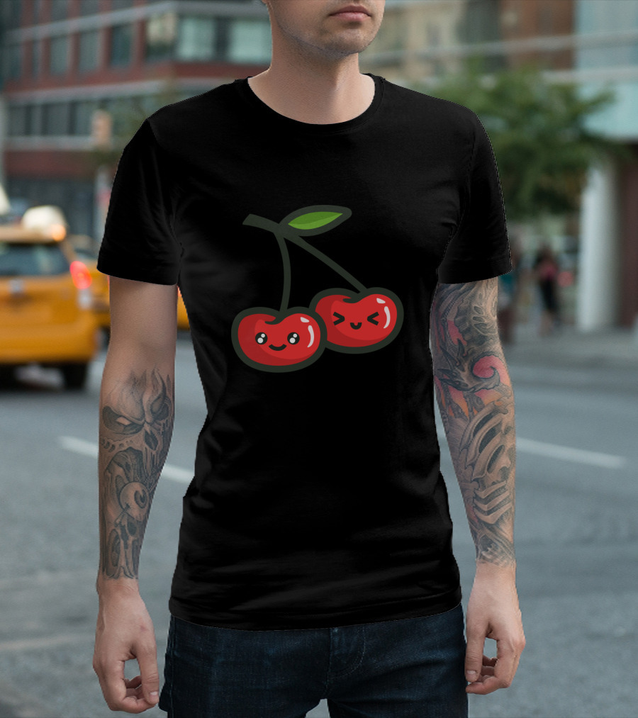 Cherry Pop Cute Smiling Kawaii Cherries T-Shirt