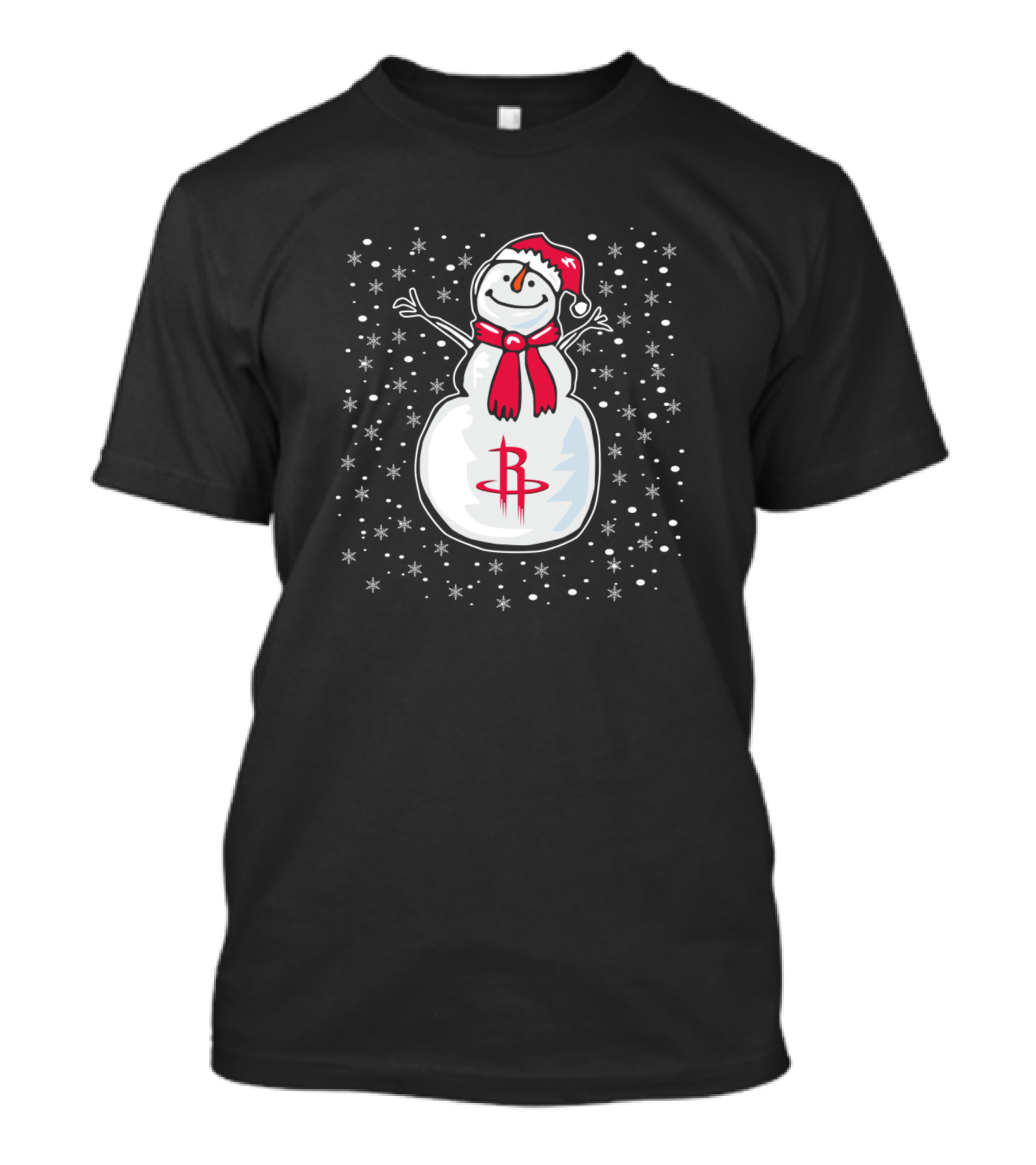 Houston Rockets Christmas Snowman Holiday Cheer T-Shirt