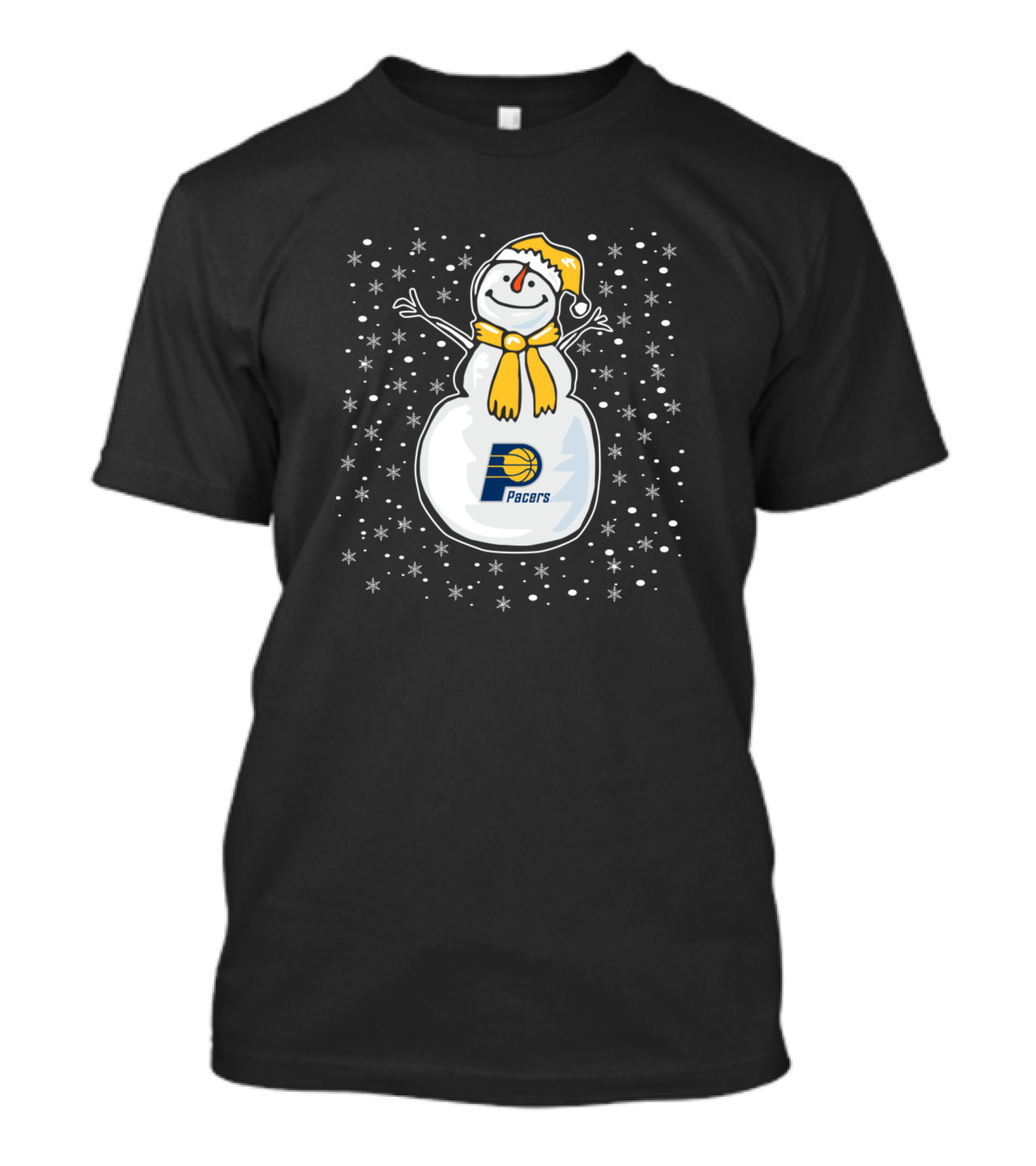 Indiana Pacers Christmas Snowman Snowflakes T-Shirt