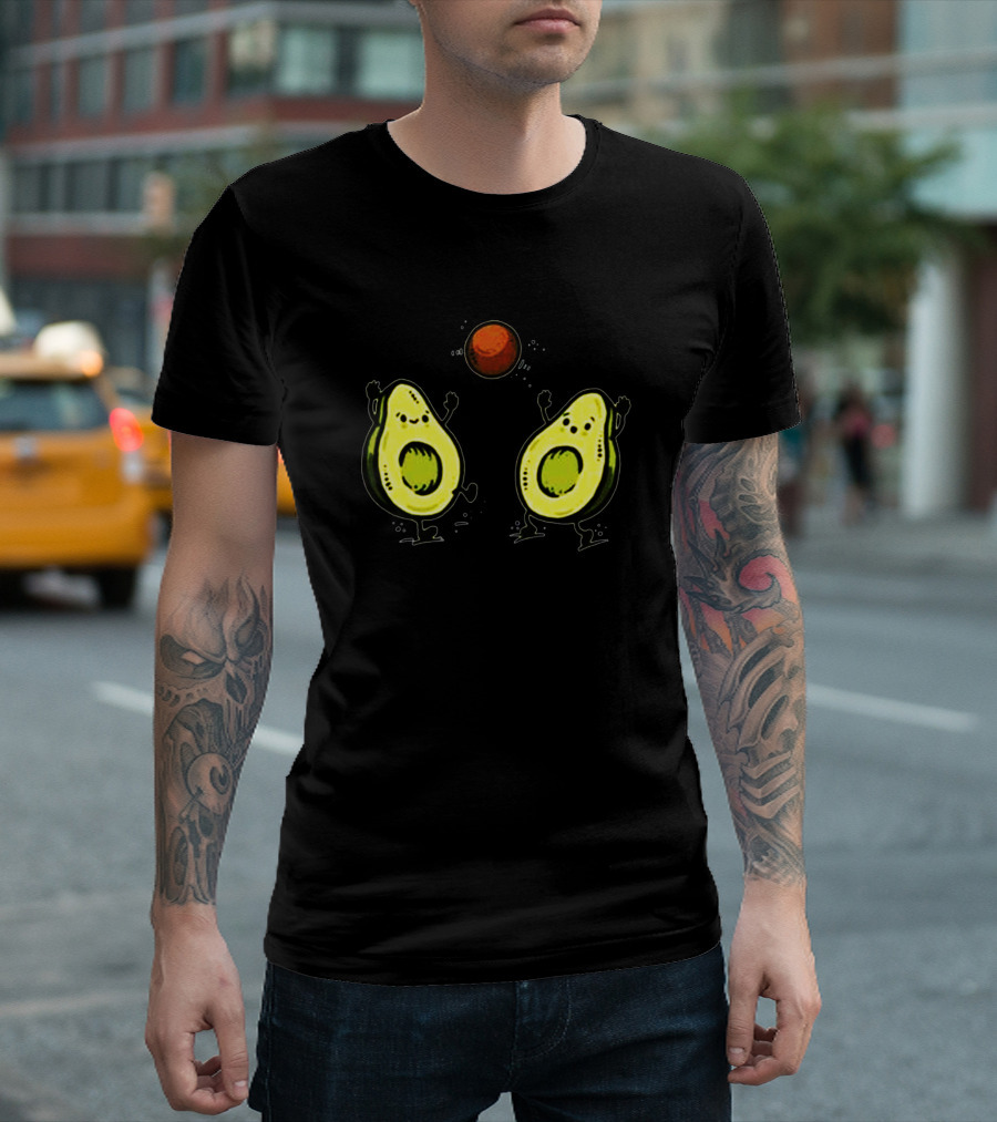 Cute Avocado Characters Playing Ball T-Shirt