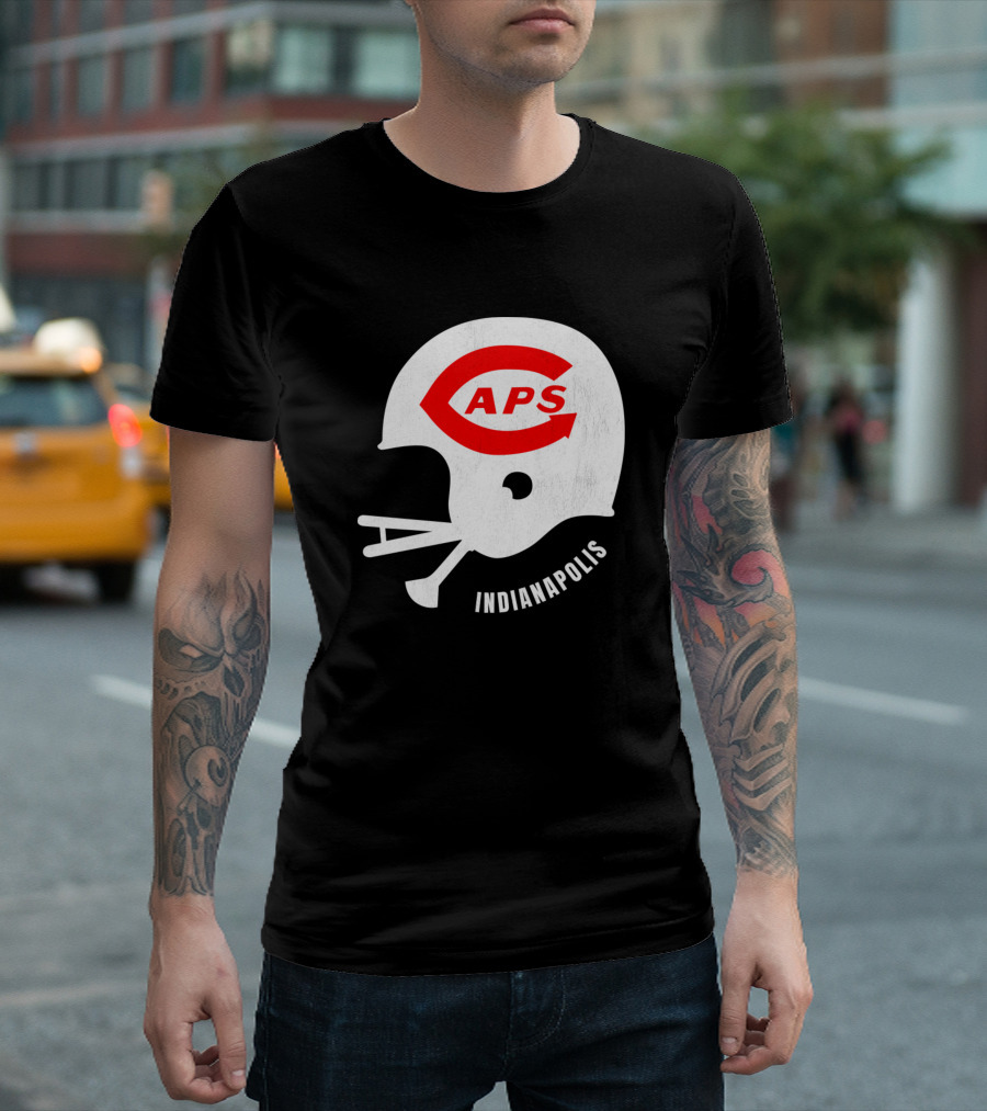 Indianapolis Caps Football Helmet Retro Logo 1968 T-Shirt