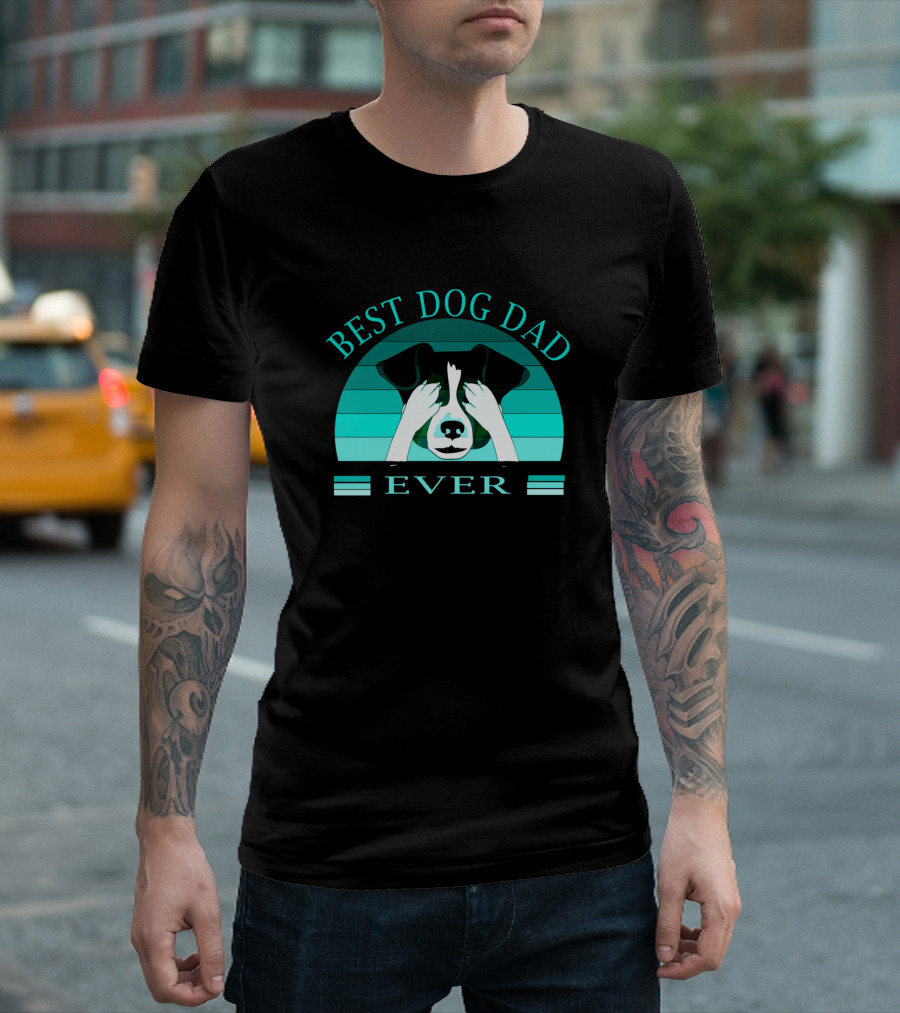 Best Dog Dad Ever Vintage Design Classic Style Retro Dog T-Shirt