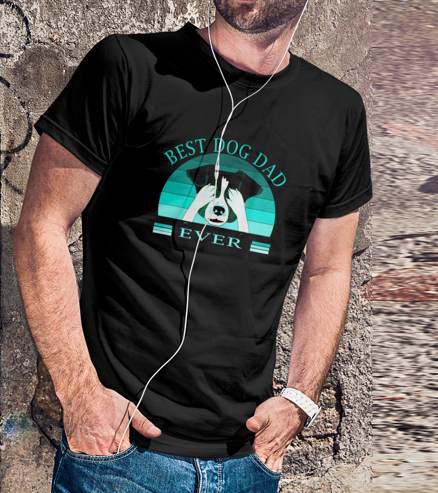 Best Dog Dad Ever Vintage Design Classic Style Retro Dog T-Shirt