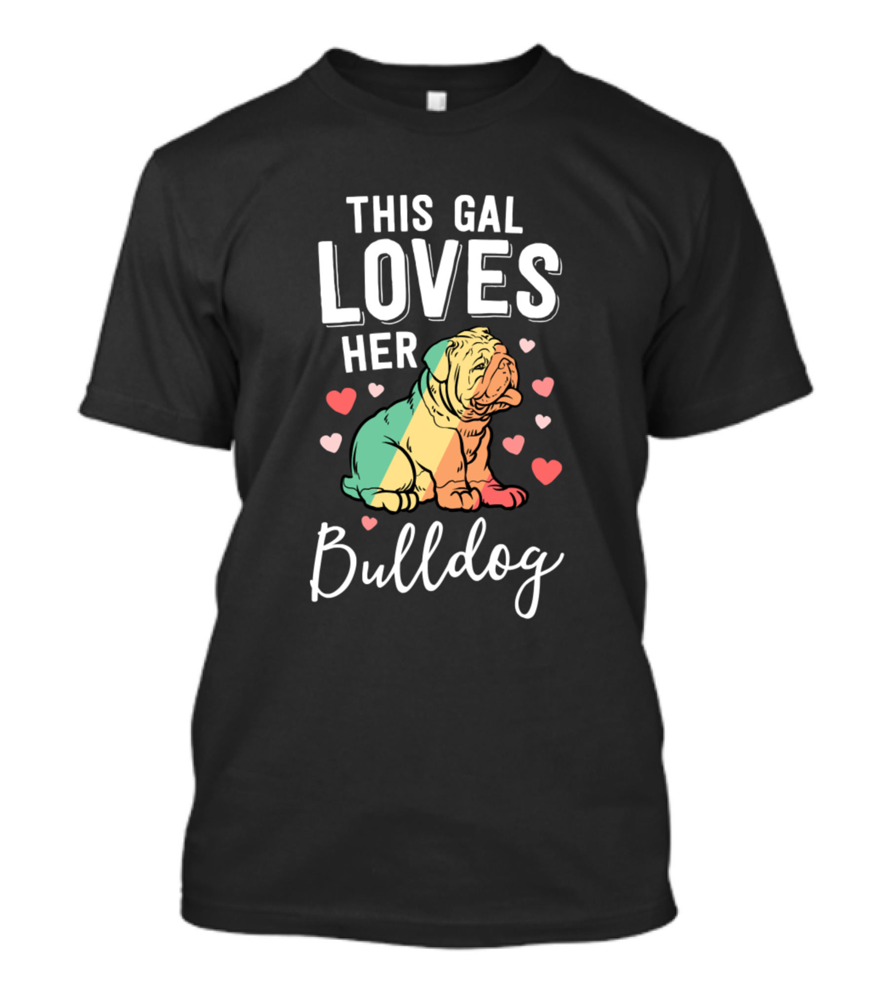 This Gal Loves Her Bulldog Retro Dogs Mom Women T-Shirt