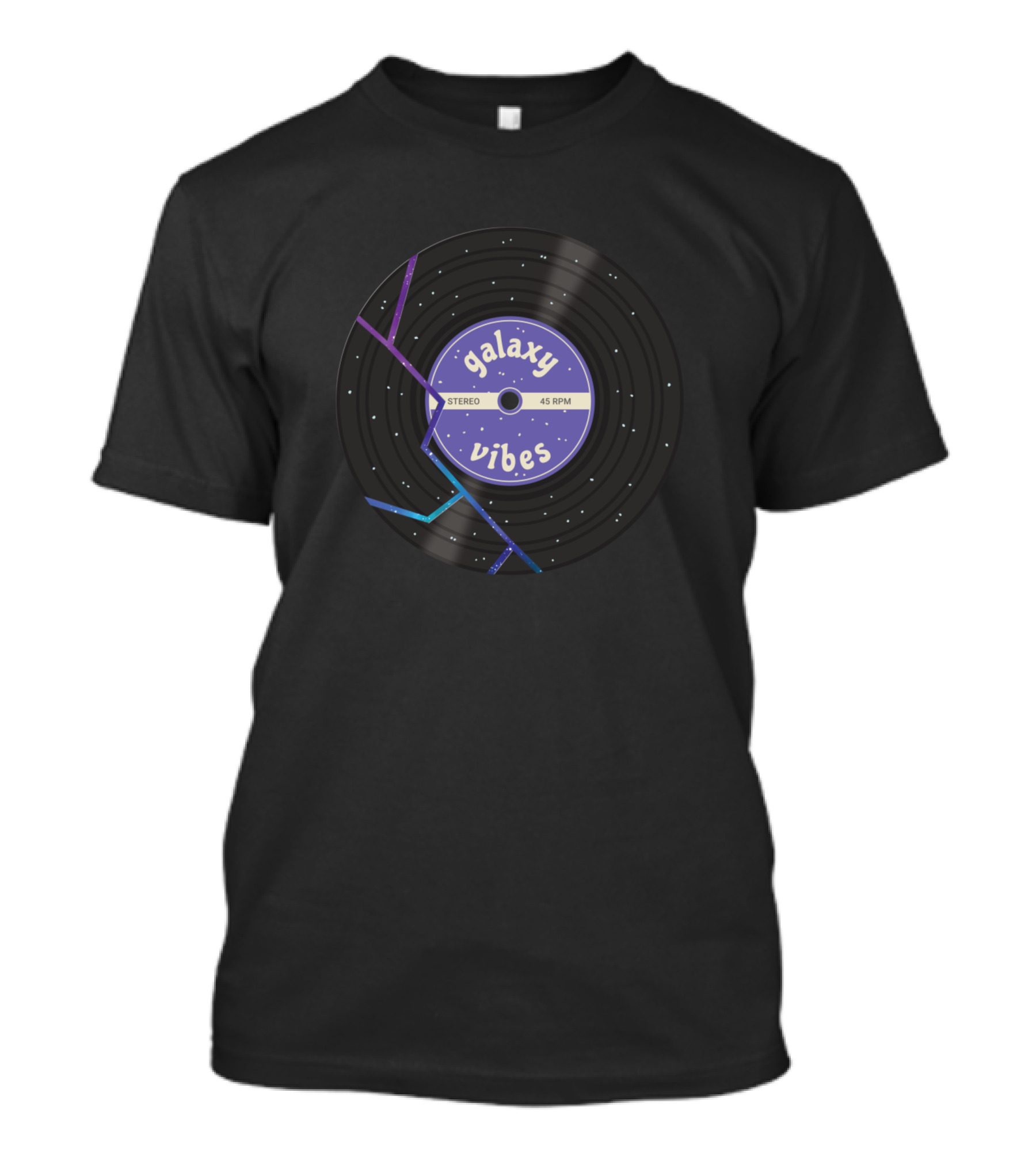 Galaxy Vibes Stereo 45 RPM Vinyl Record T-Shirt