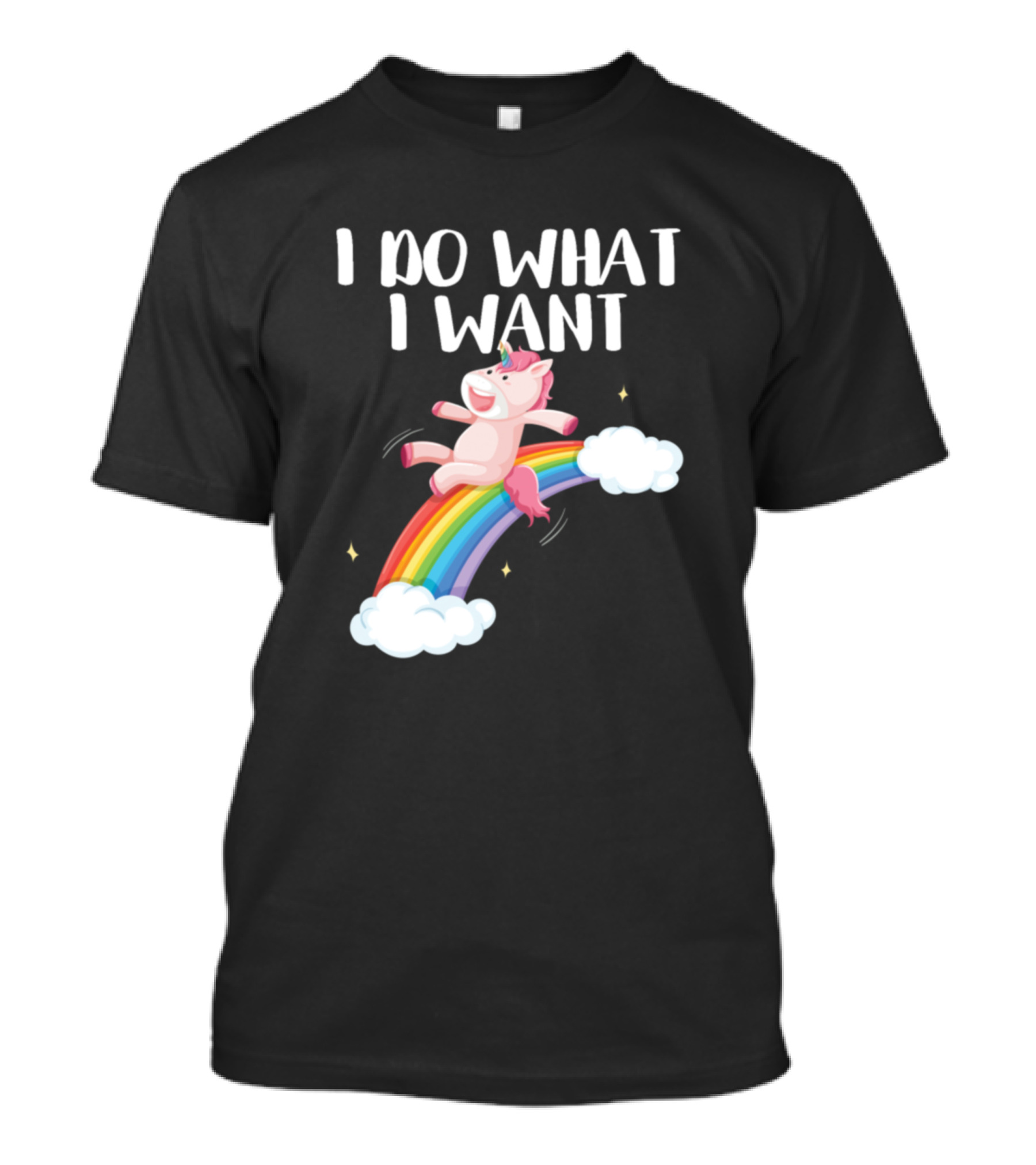 I Do What I Want Unicorn Riding Rainbow Cloud Fantasy T-Shirt