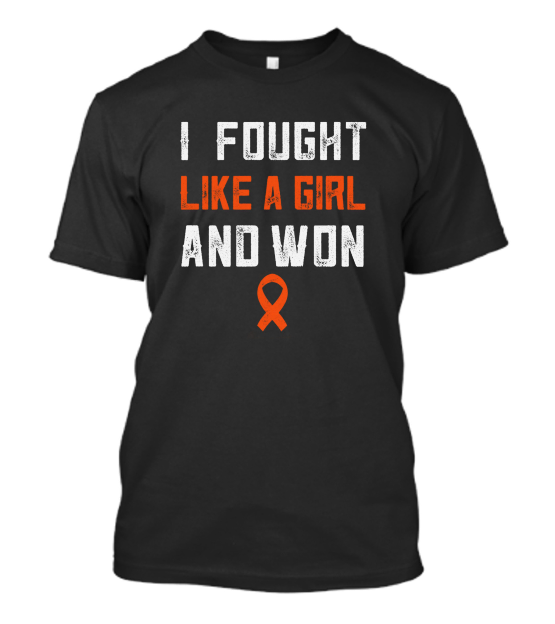 I Fought Like A Girl And Won Orange Ribbon CHD Awareness T-Shirt