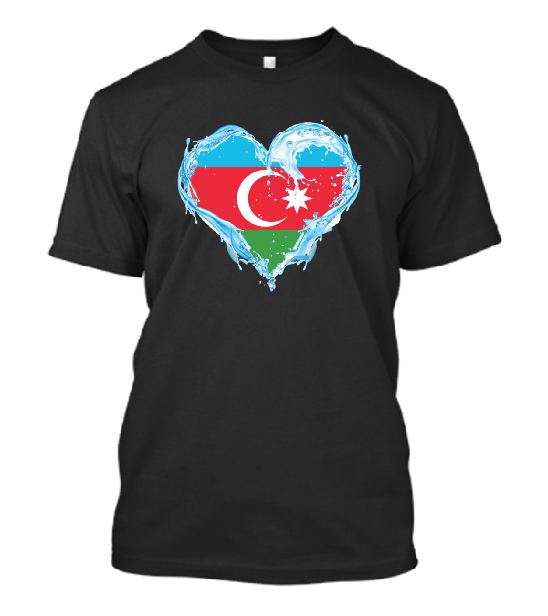 Water Heart Azerbaijan Flag Love T-Shirt