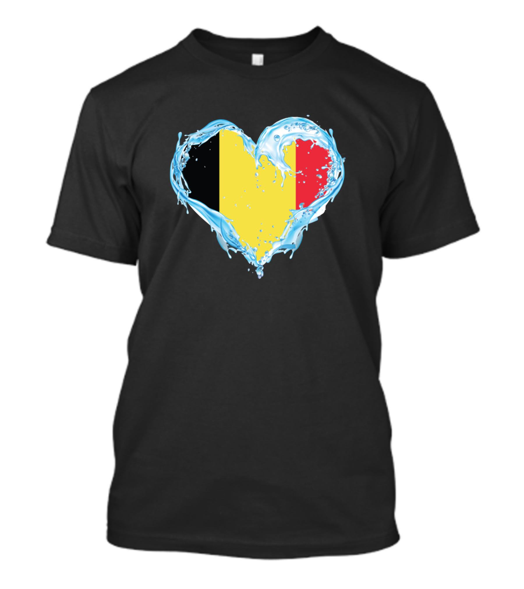 Love Water Heart Belgium Flag T-Shirt