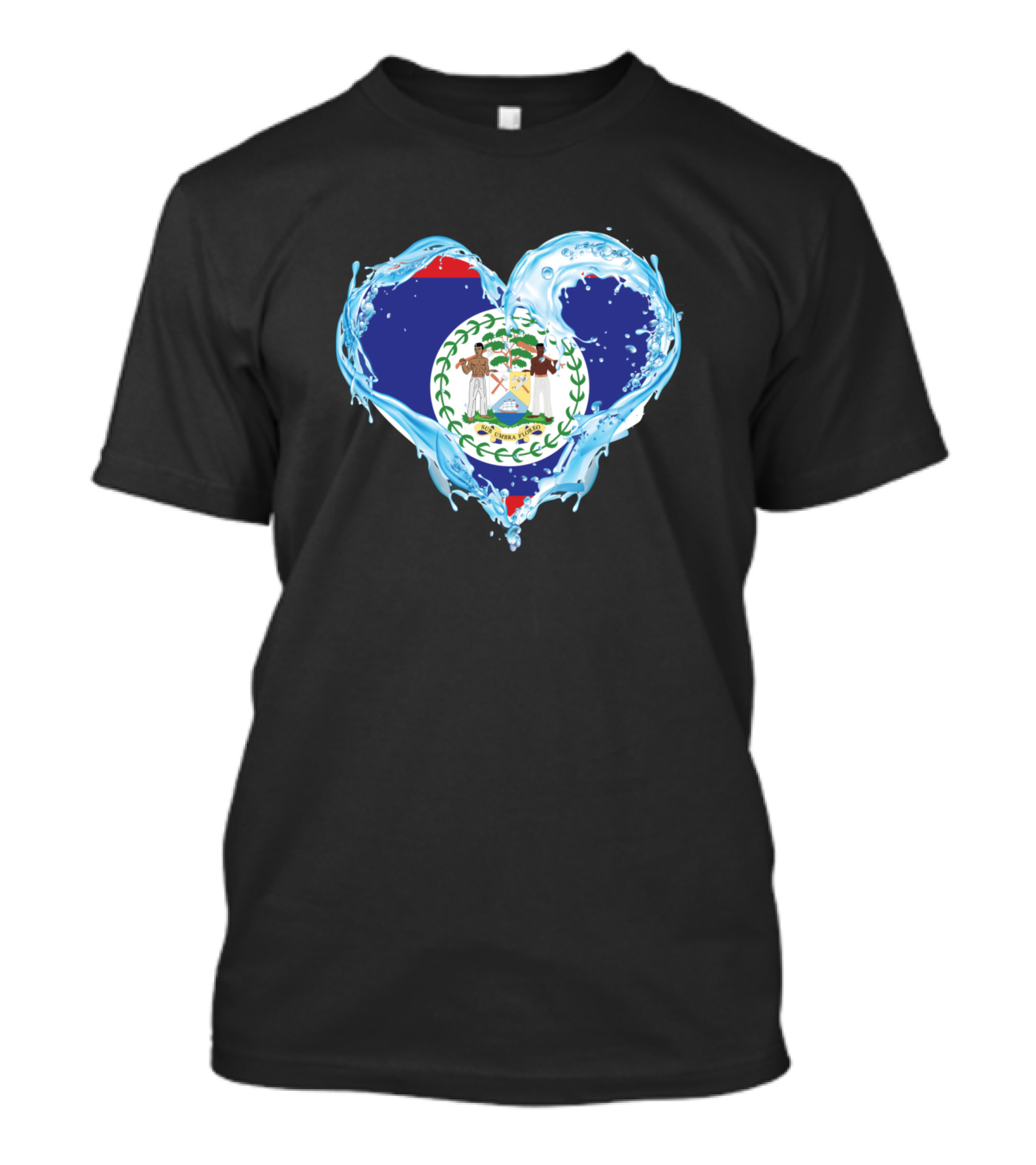 Belize Flag Heart Love Water T-Shirt