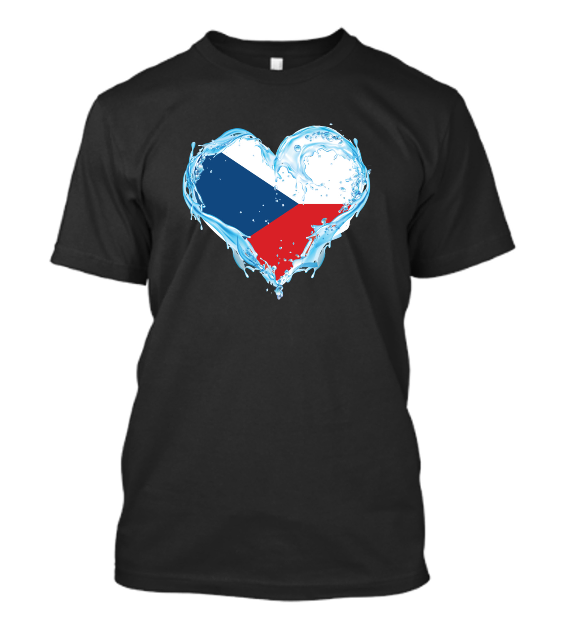 Heart-Shaped Water Splash Czech Flag Love T-Shirt