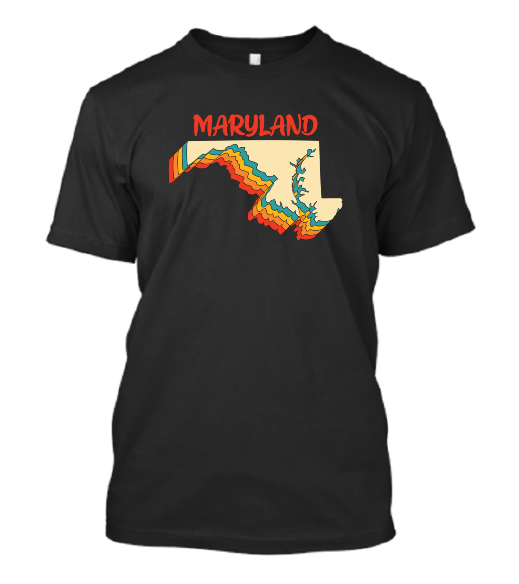 Maryland Vintage Retro Map Outline Md Home State T-Shirt