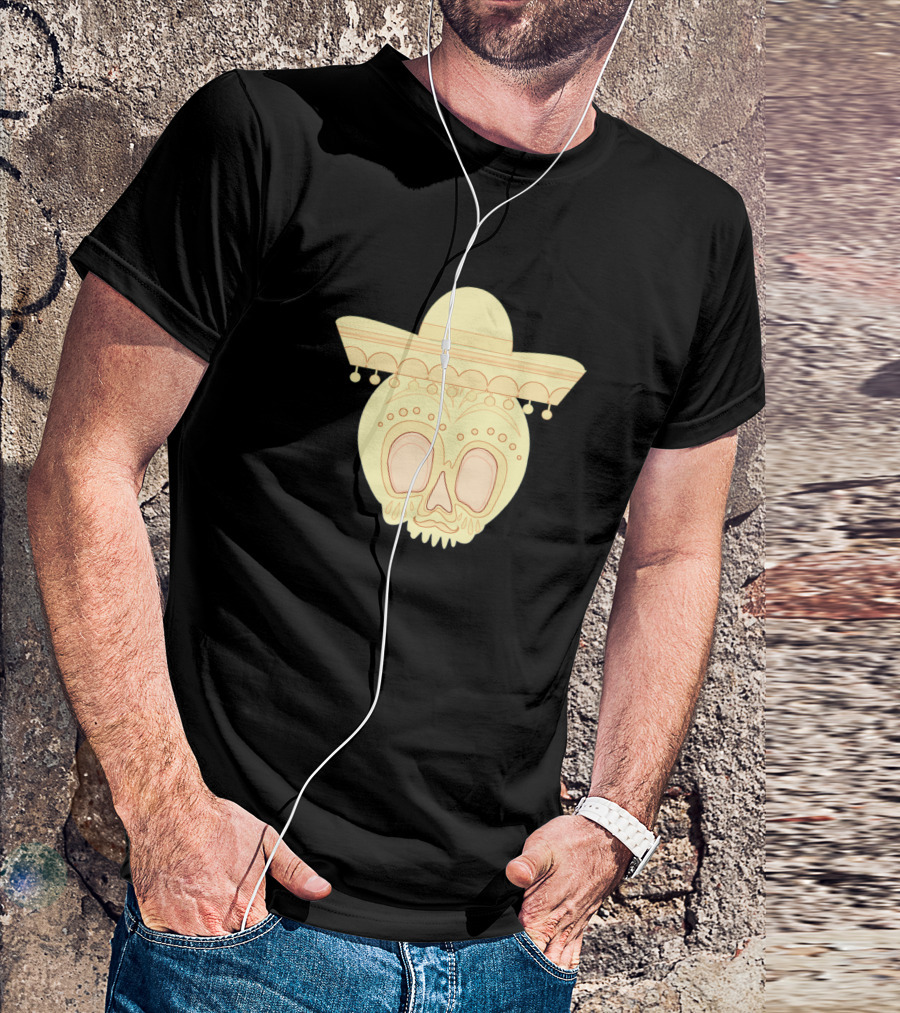 Mexico Cinco De Mayo Sombrero Skull Piñata T-Shirt