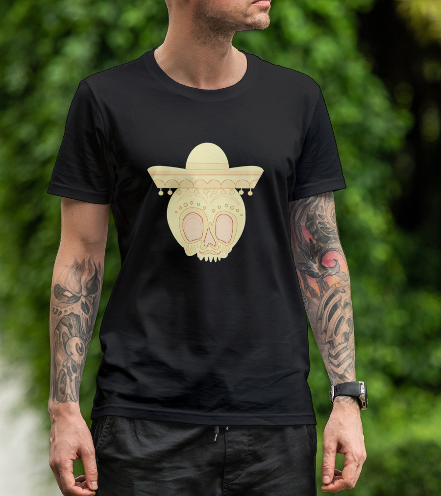 Mexico Cinco De Mayo Sombrero Skull Piñata T-Shirt