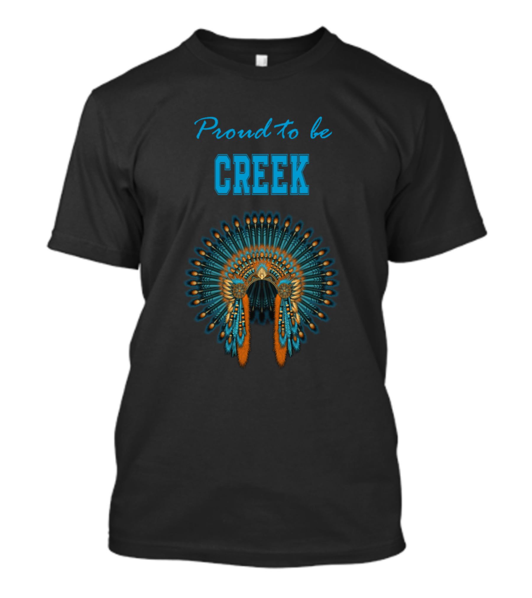 Proud To Be Creek Native American Headdress T-Shirt
