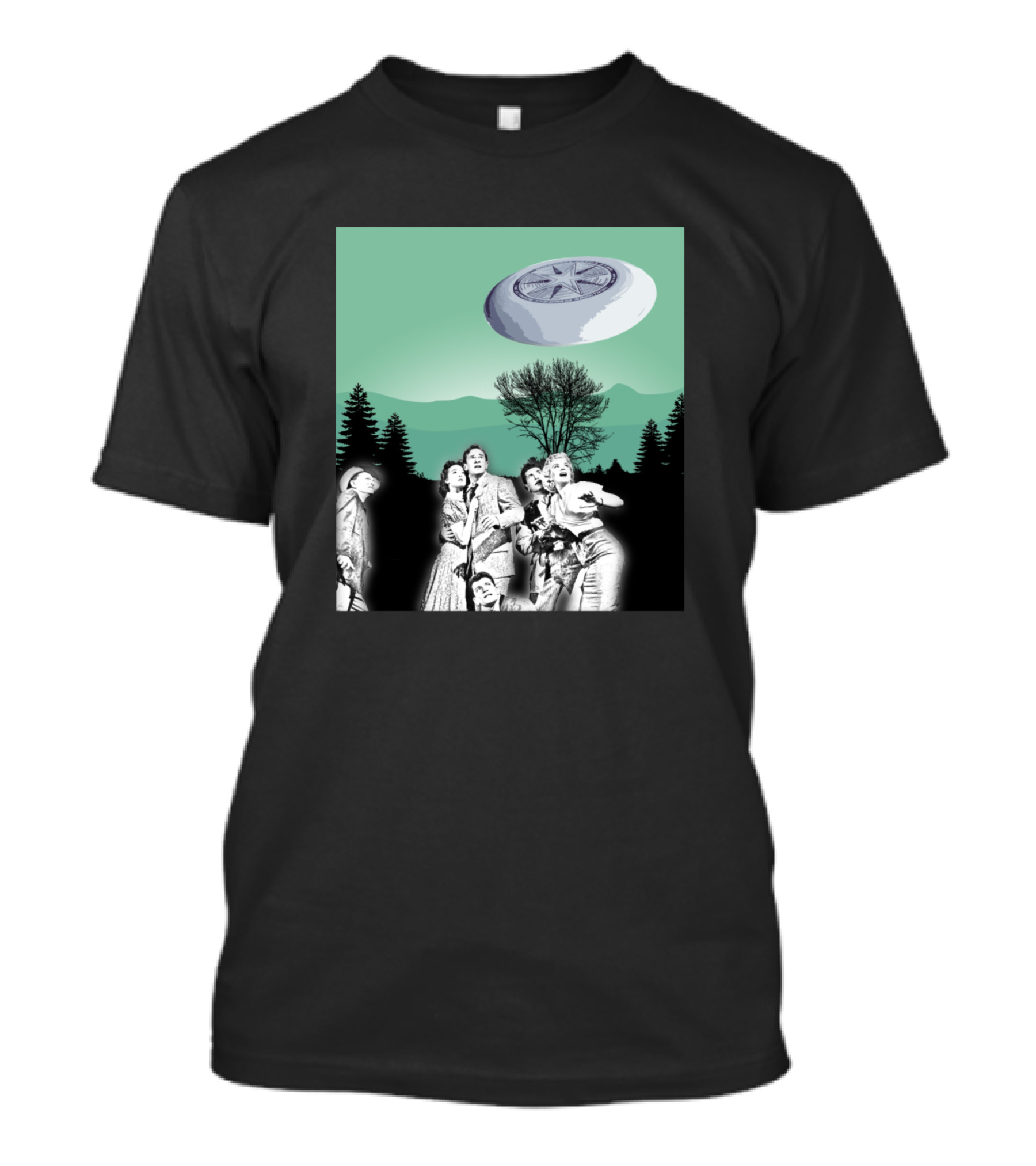 Outerspace Disc C001 Vintage Sci-Fi UFO Encounter T-Shirt