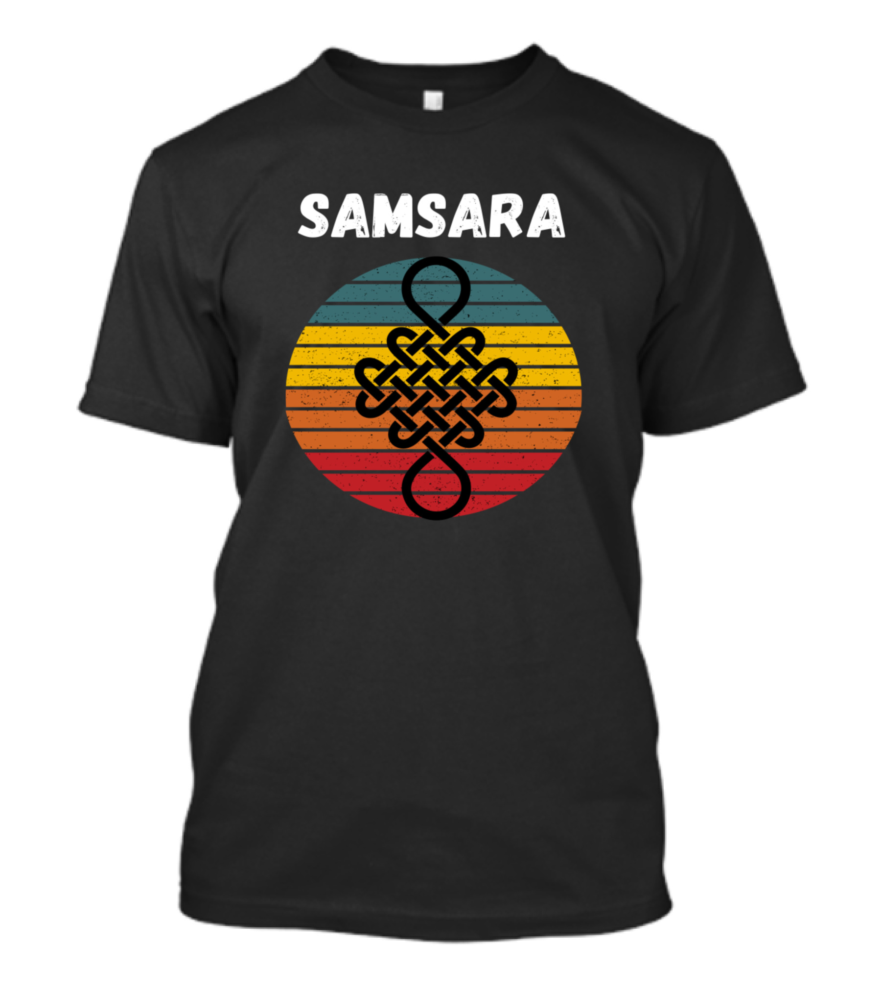 Samsara Vintage Endless Knot Retro Stripes T-Shirt