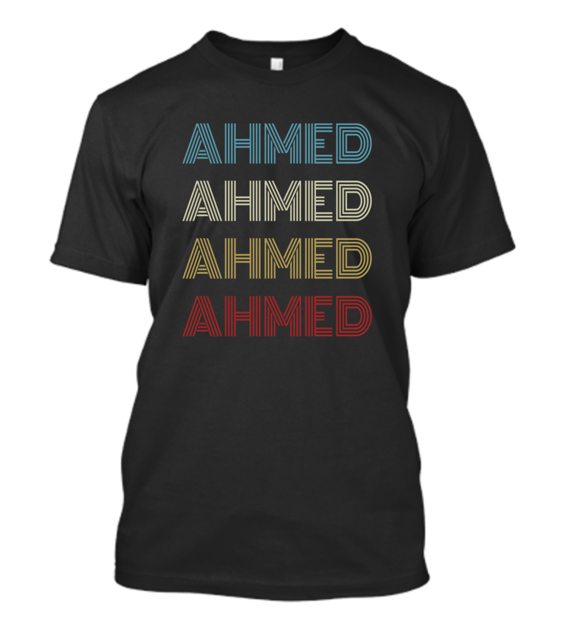 Ahmed First Given Name Pride Multicolored Vintage T-Shirt