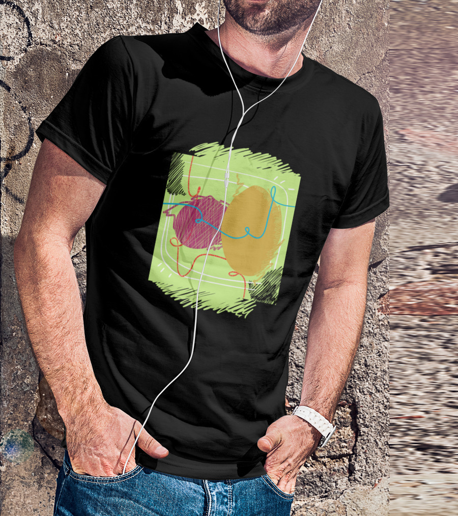 Ballon Scribble Abstract Egg Shape Colorful Lines T-Shirt