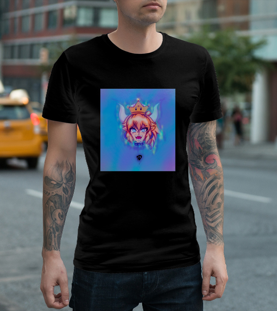 Bowsette Drip Crowned Fiery Horned Character T-Shirt