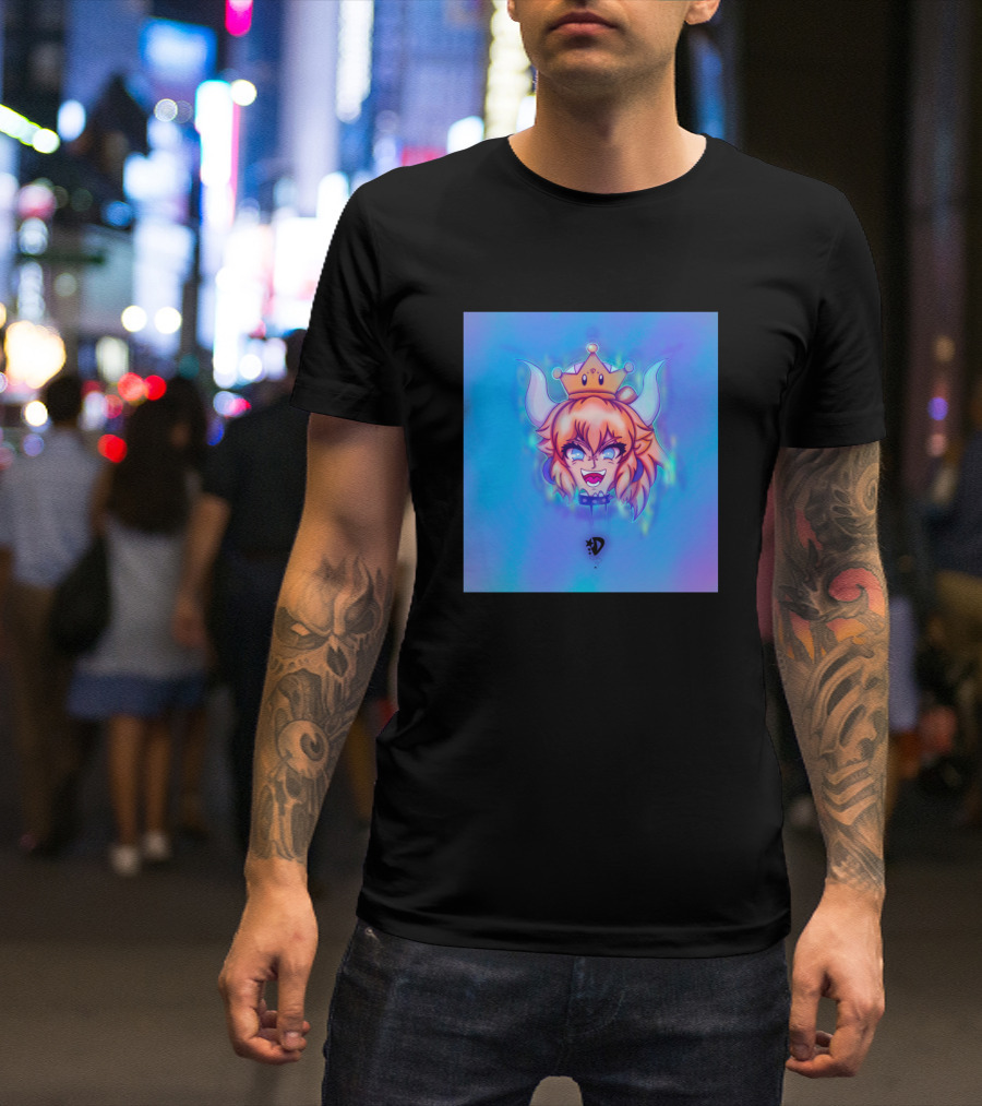 Bowsette Drip Crowned Fiery Horned Character T-Shirt