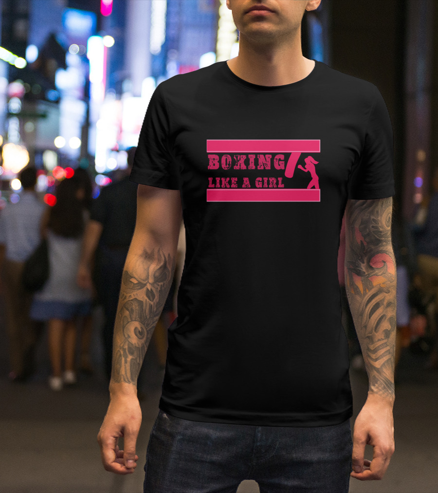 Boxing Like A Girl Pink T-Shirt