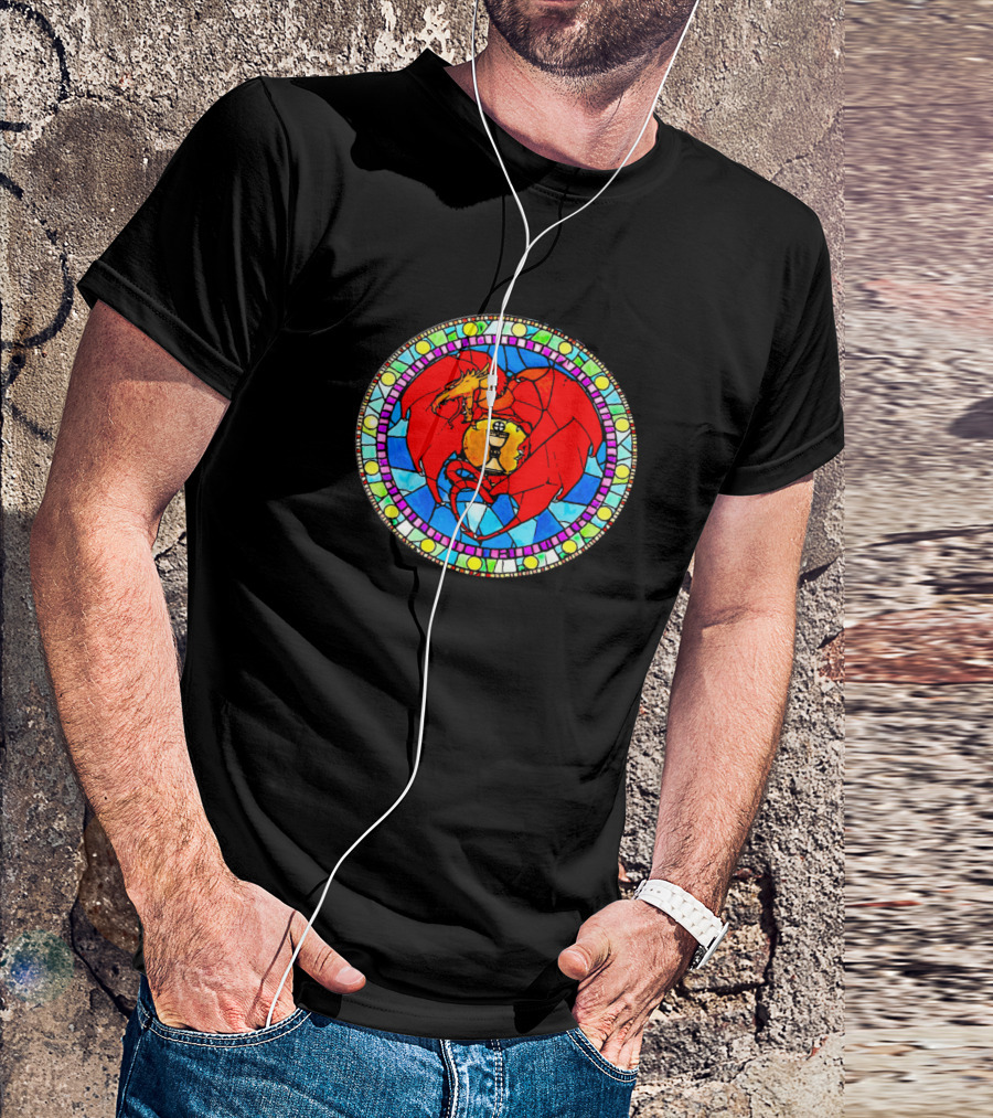 Catholic Dragon Stained Glass Chalice Circular T-Shirt