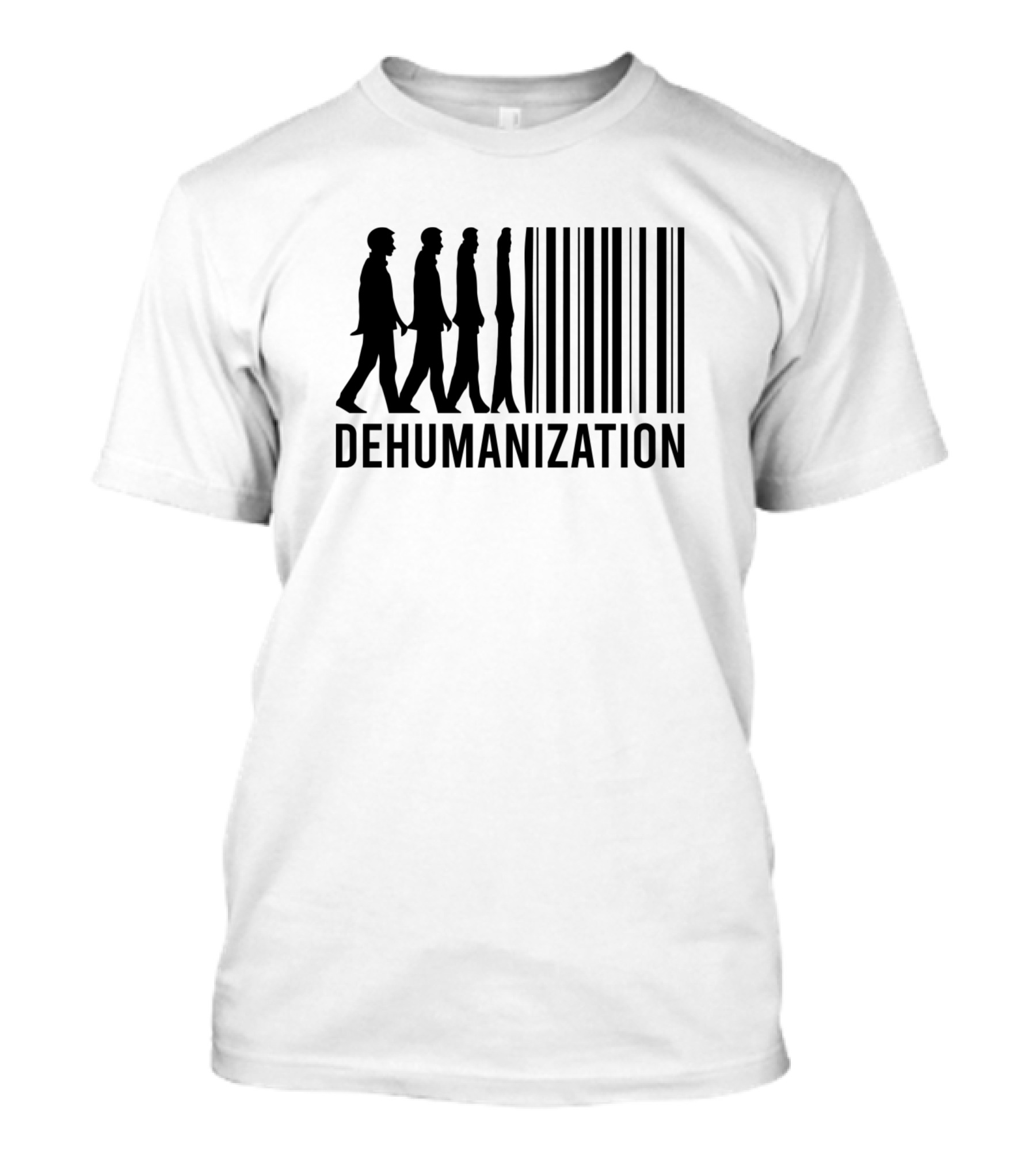Dehumanization Walking Figure Barcode Evolution Concept T-Shirt