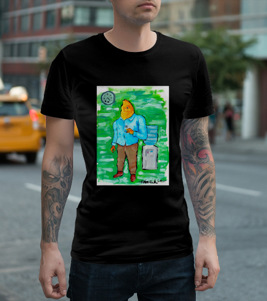 Fish Out Of Water Water Cooler Fish Head Businessman T-Shirt