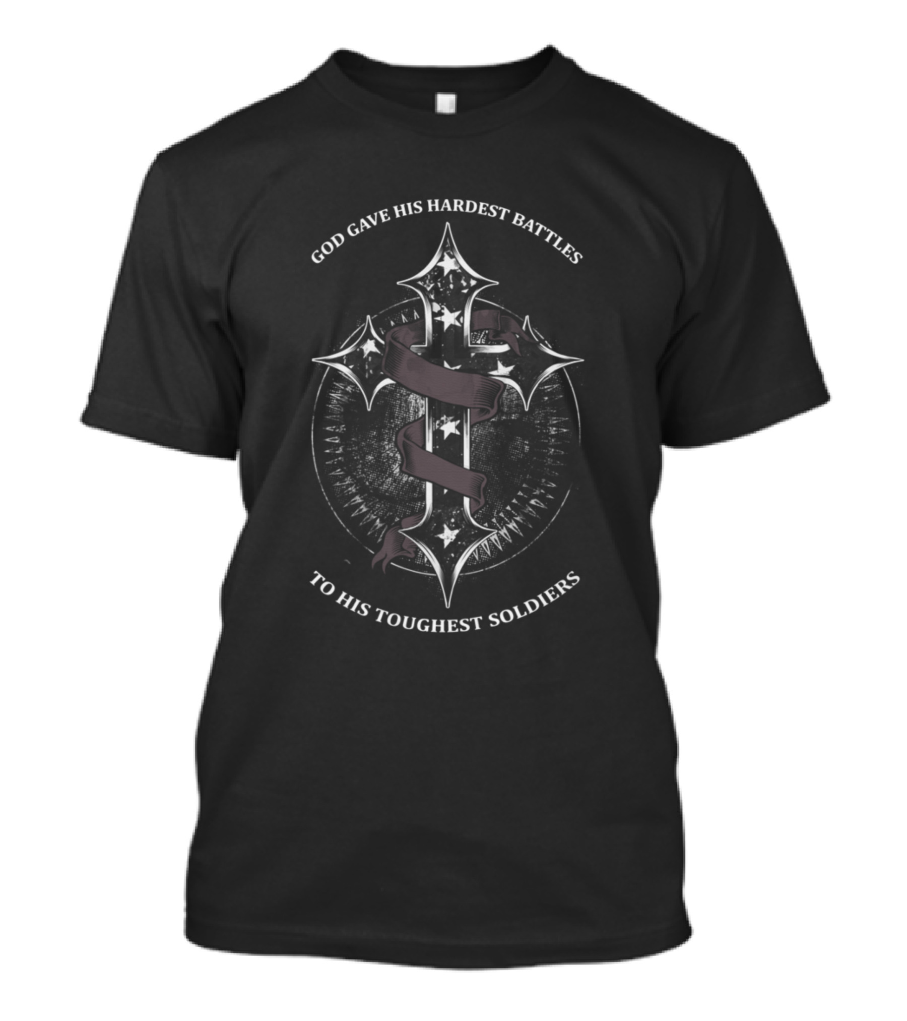 God Gave His Hardest Battles To His Toughest Soldiers Cross T-Shirt