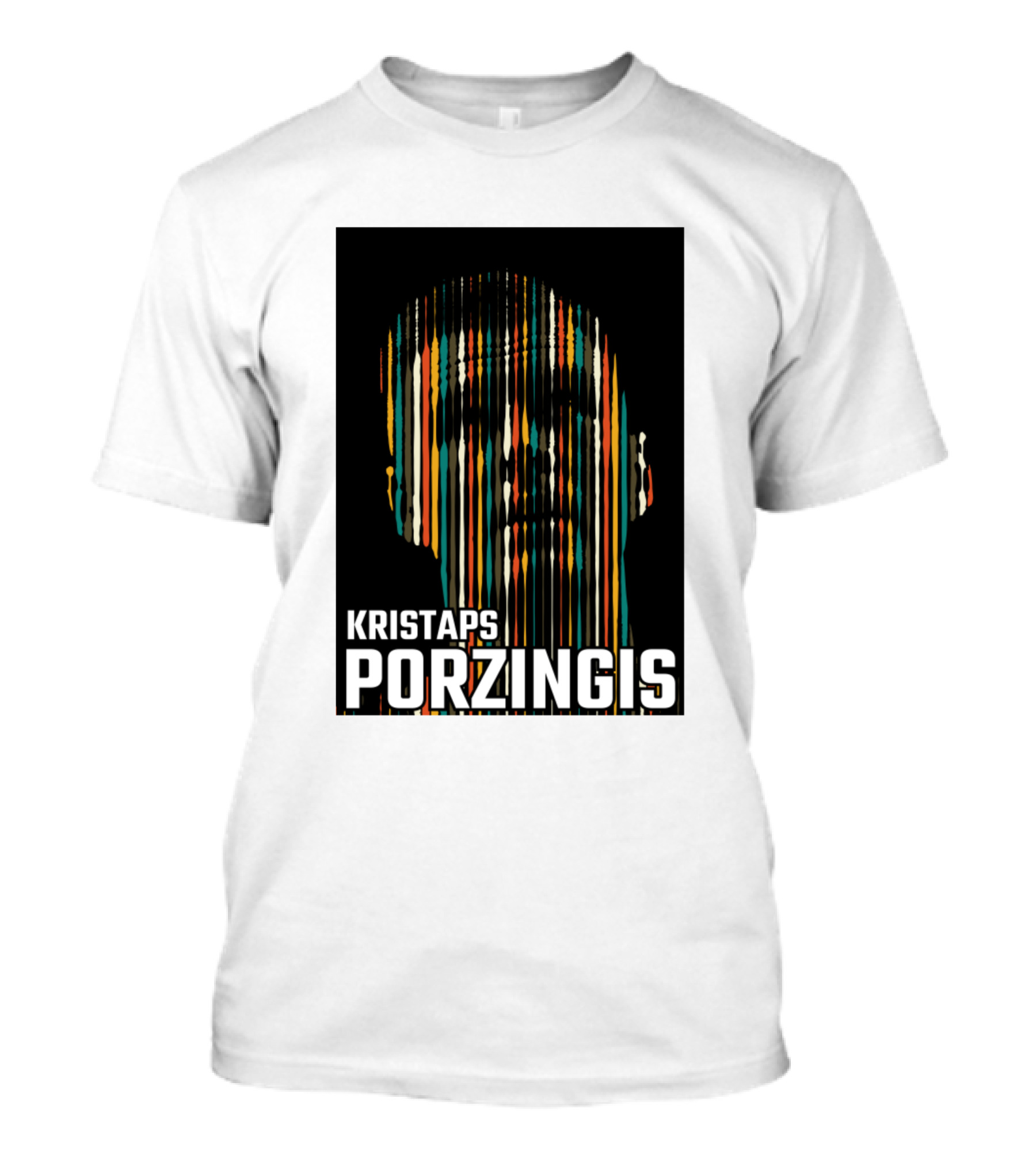 Kristaps Porzingis Abstract Vertical Stripes T-Shirt