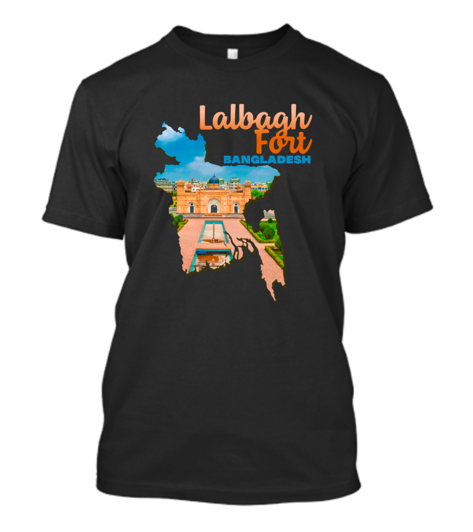 Lalbagh Fort Dhaka Bangladesh Map Icon With Historical Architecture T-Shirt
