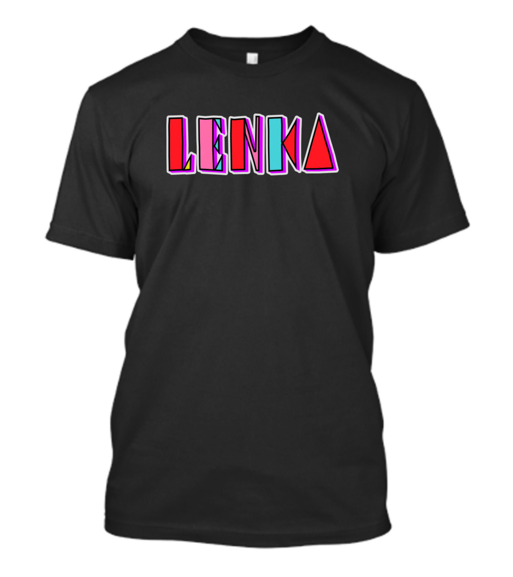 LENKA Name Colorful Geometric Text T-Shirt