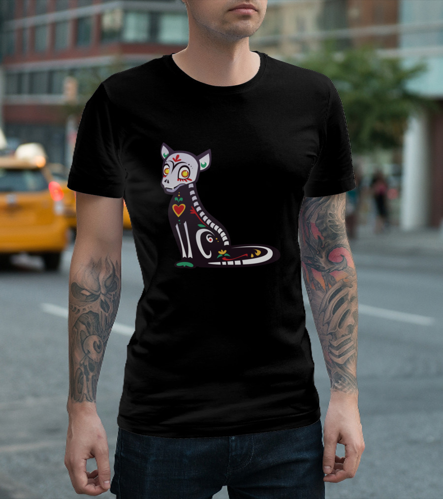 Mexican Day Of The Dead Skeleton Dog T-Shirt
