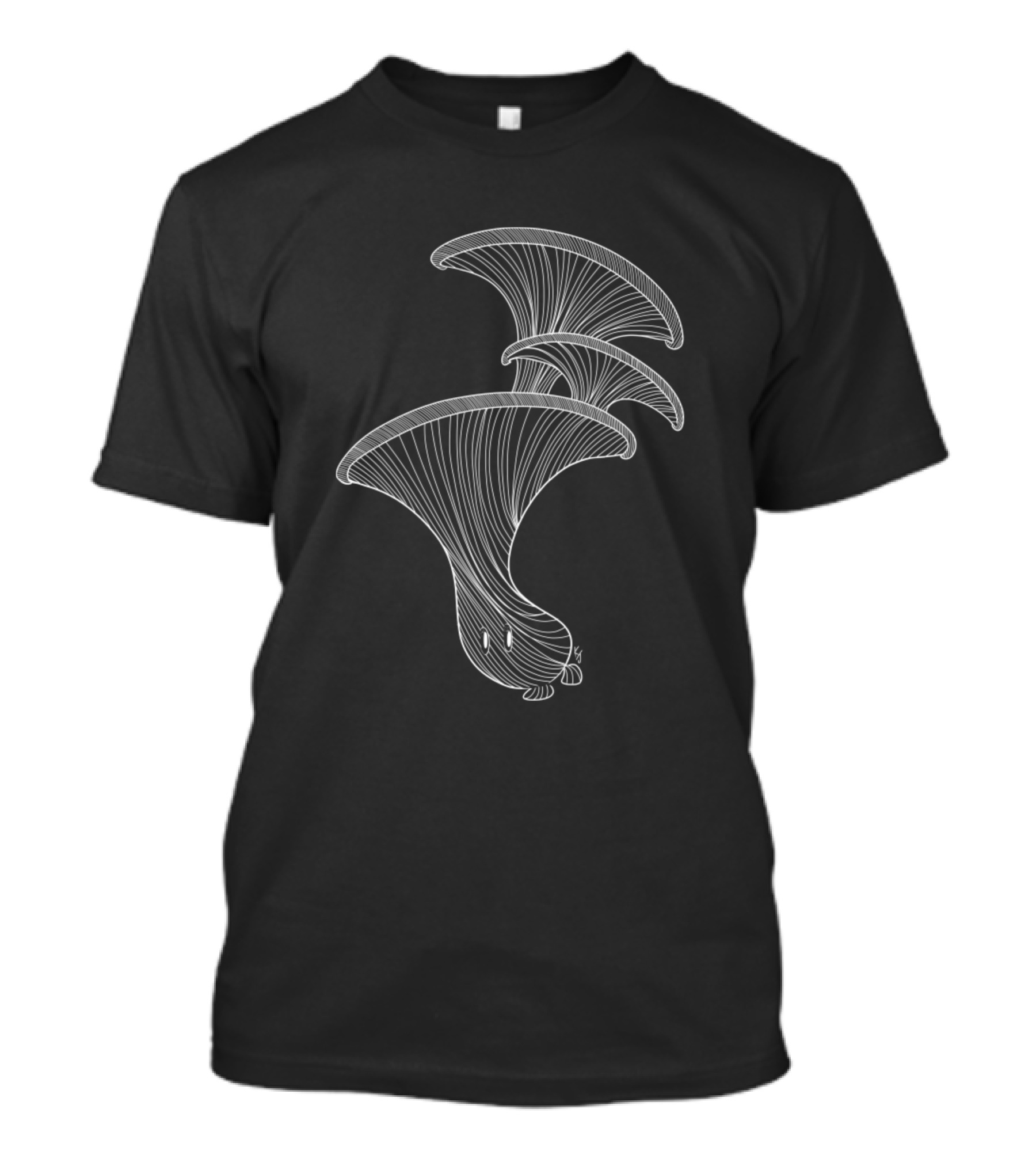Oyster Mushroom White Lineart T-Shirt