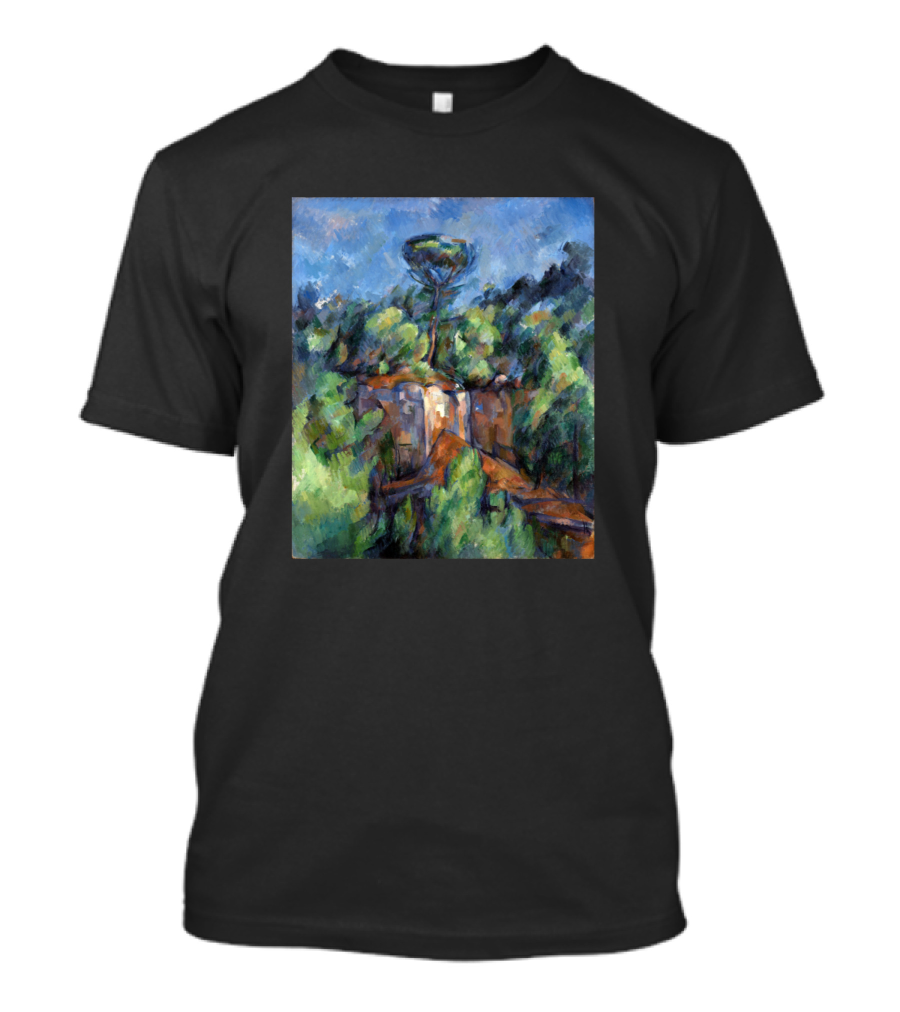 Paul Cezanne Quarry At Bib Mus Vibrant Landscape Painting T-Shirt