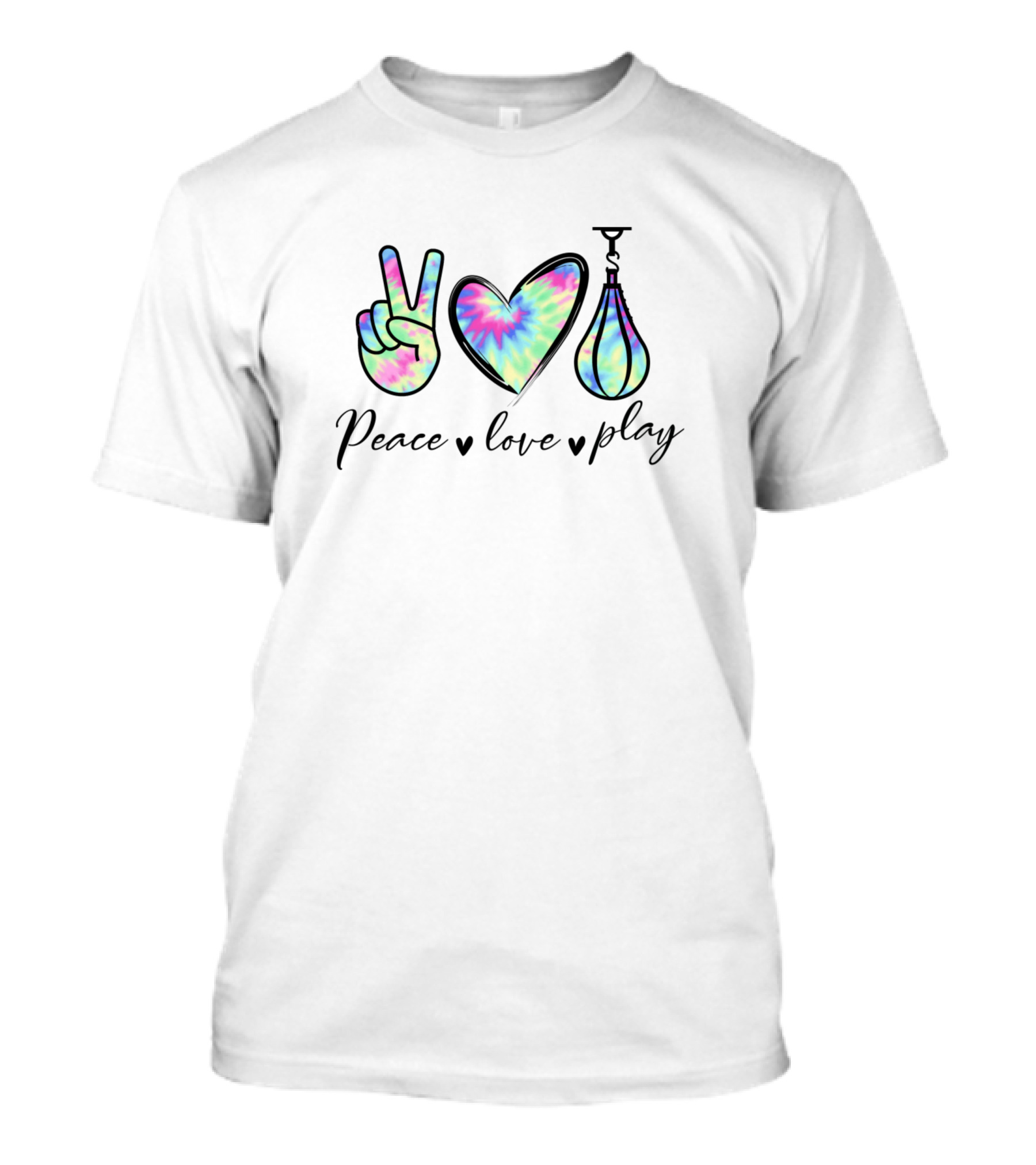 Peace Love Play Tie Dye Boxing Lovers T-Shirt