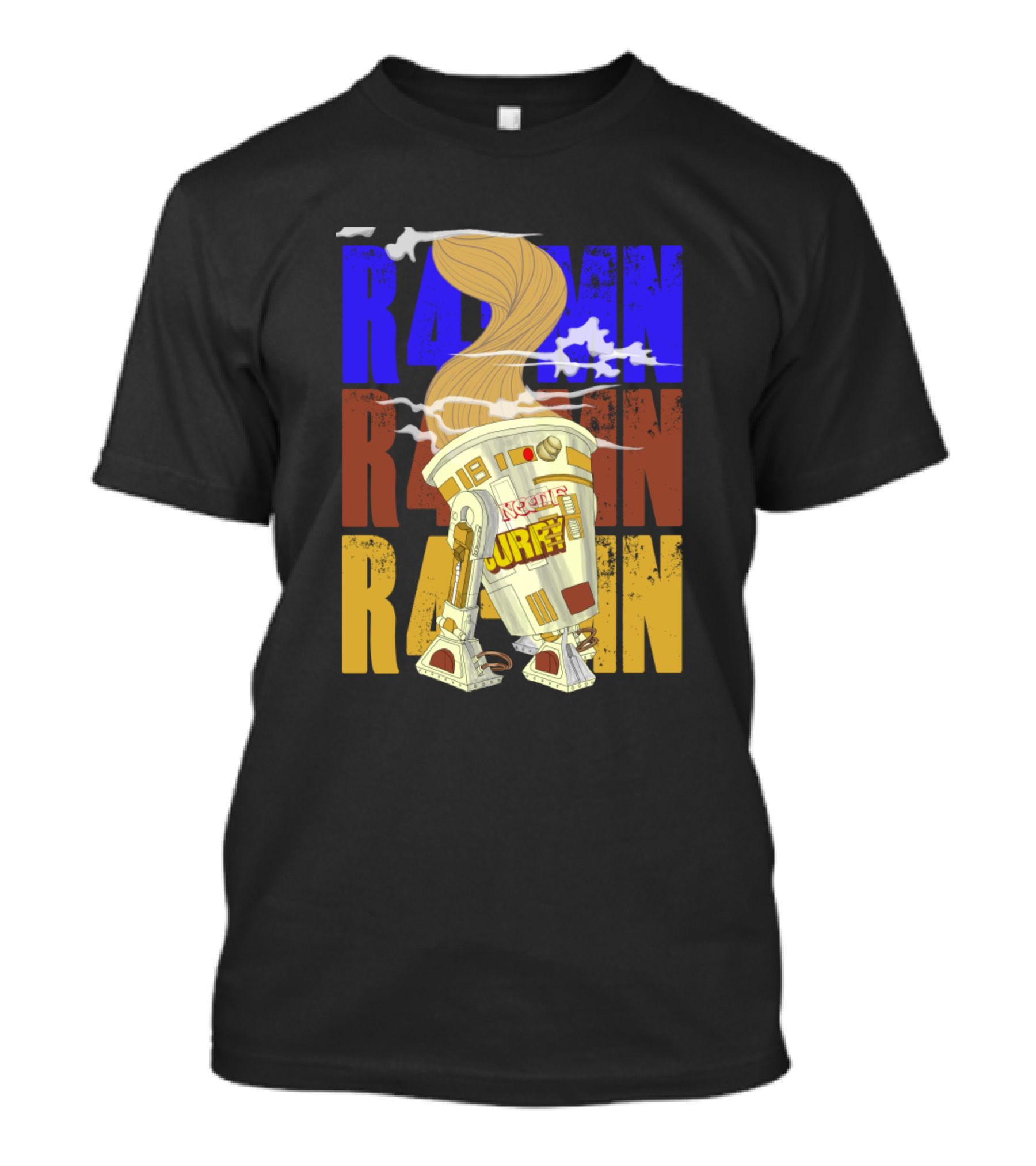 Ramen R2D2 Curry War Steam Clouds Noodles T-Shirt
