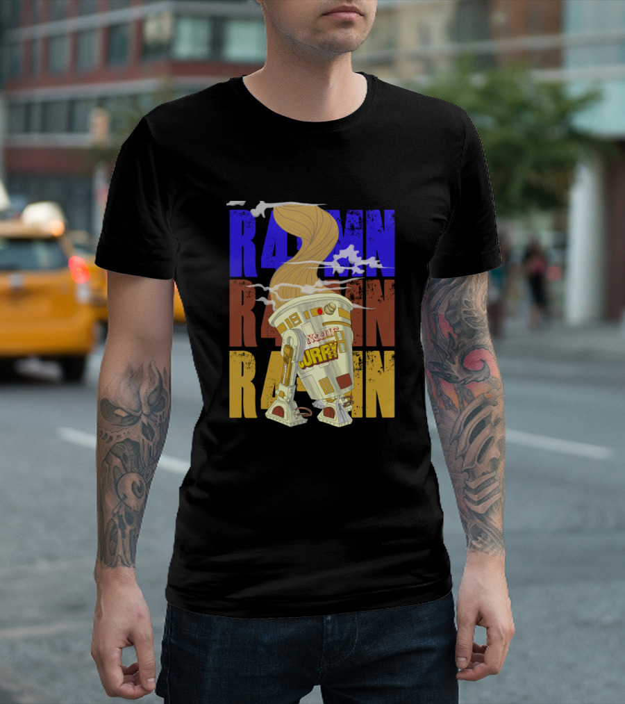 Ramen R2D2 Curry War Steam Clouds Noodles T-Shirt