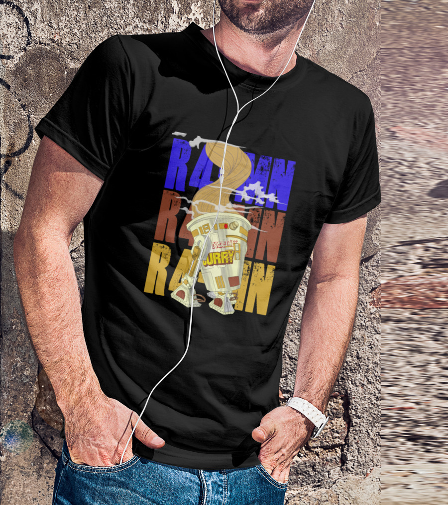 Ramen R2D2 Curry War Steam Clouds Noodles T-Shirt