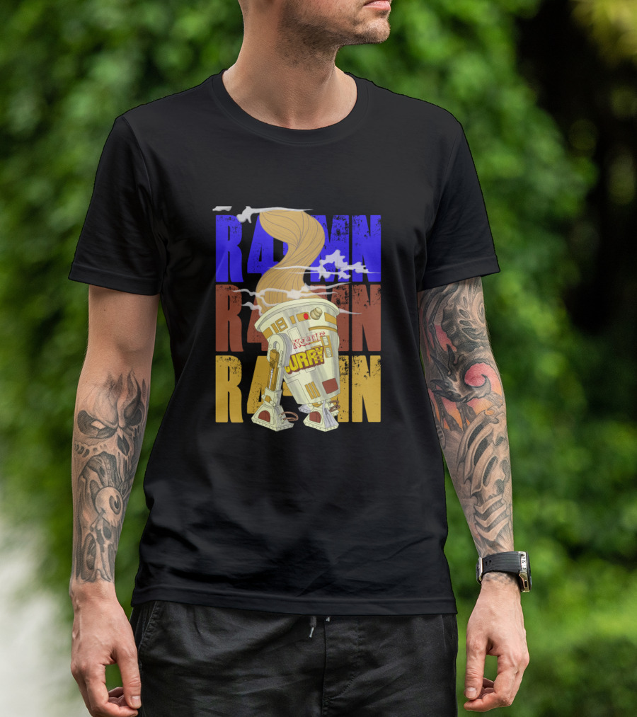 Ramen R2D2 Curry War Steam Clouds Noodles T-Shirt