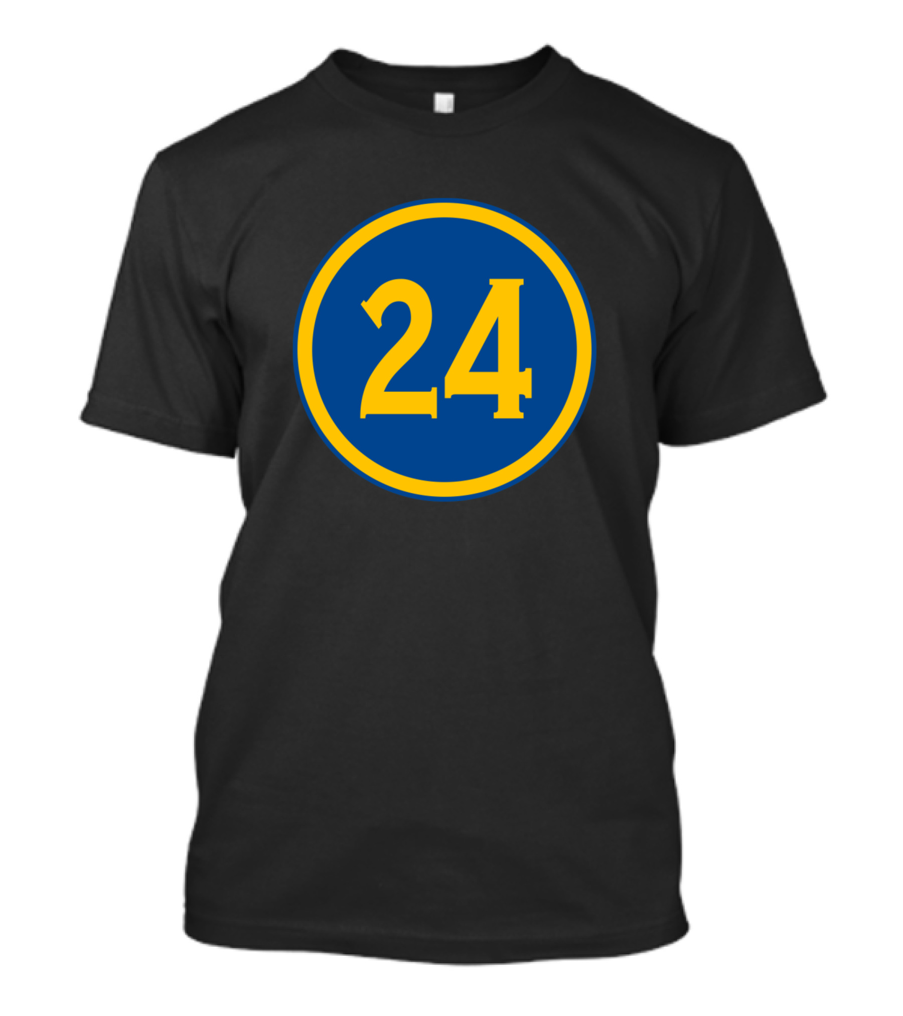 Rick Barry Number 24 Golden State Warriors Blue And Yellow Circular T-Shirt