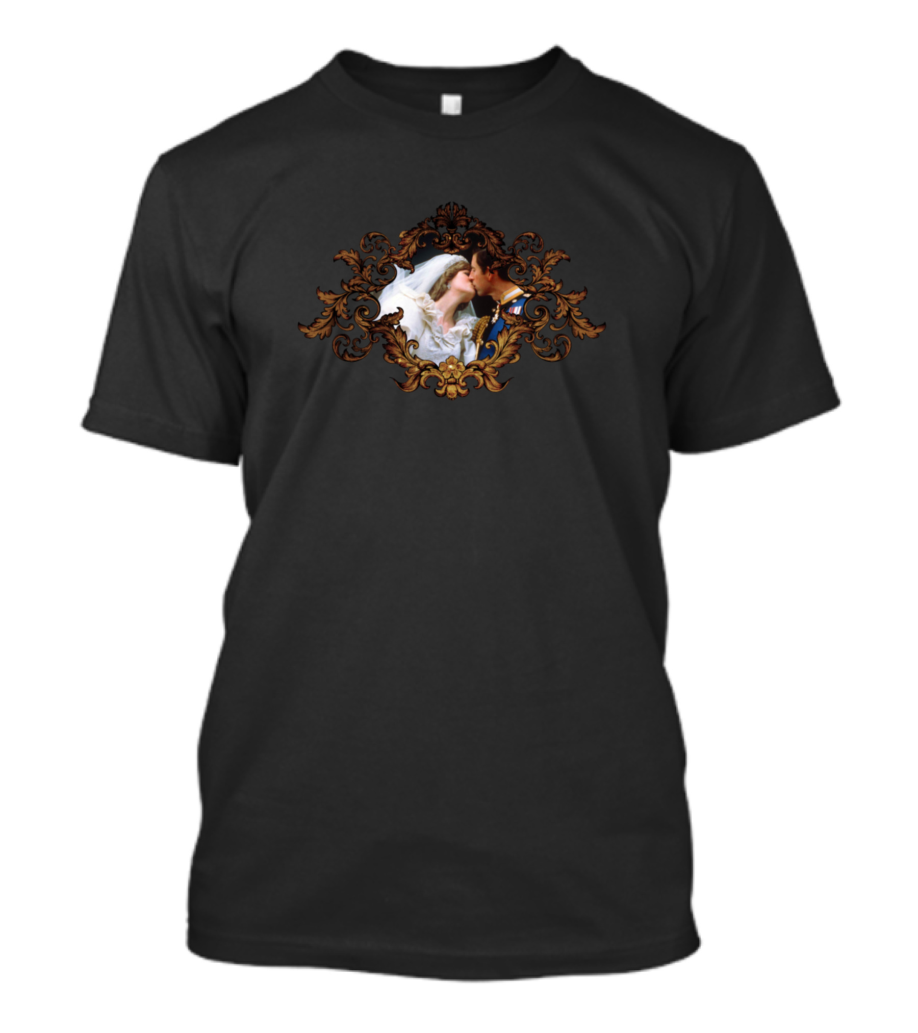 Royal Wedding Kiss In Ornate Frame T-Shirt