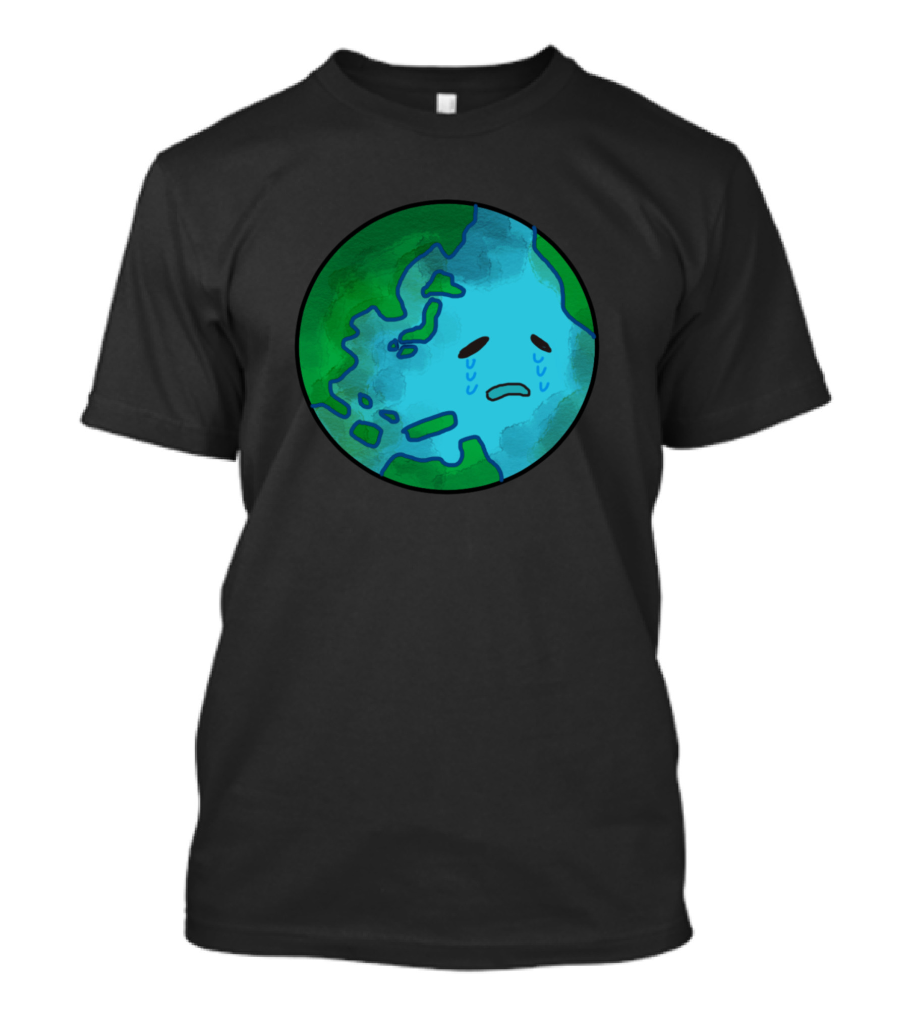 Crying Planet Earth With Sad Face T-Shirt