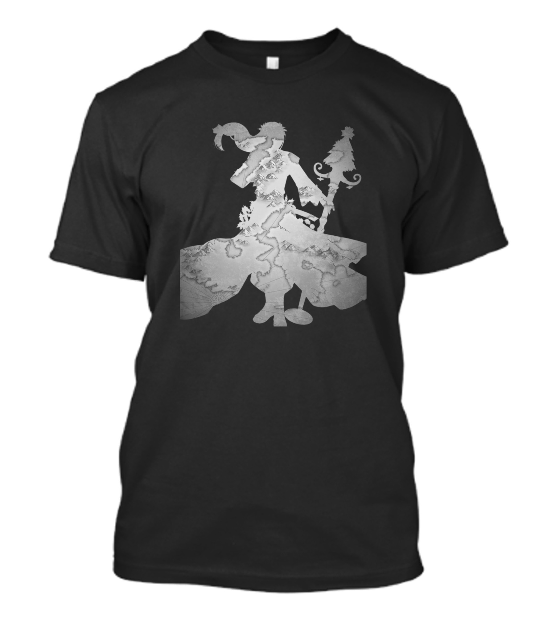 Sephiran Hoary Sovereign Silhouette With Map T-Shirt