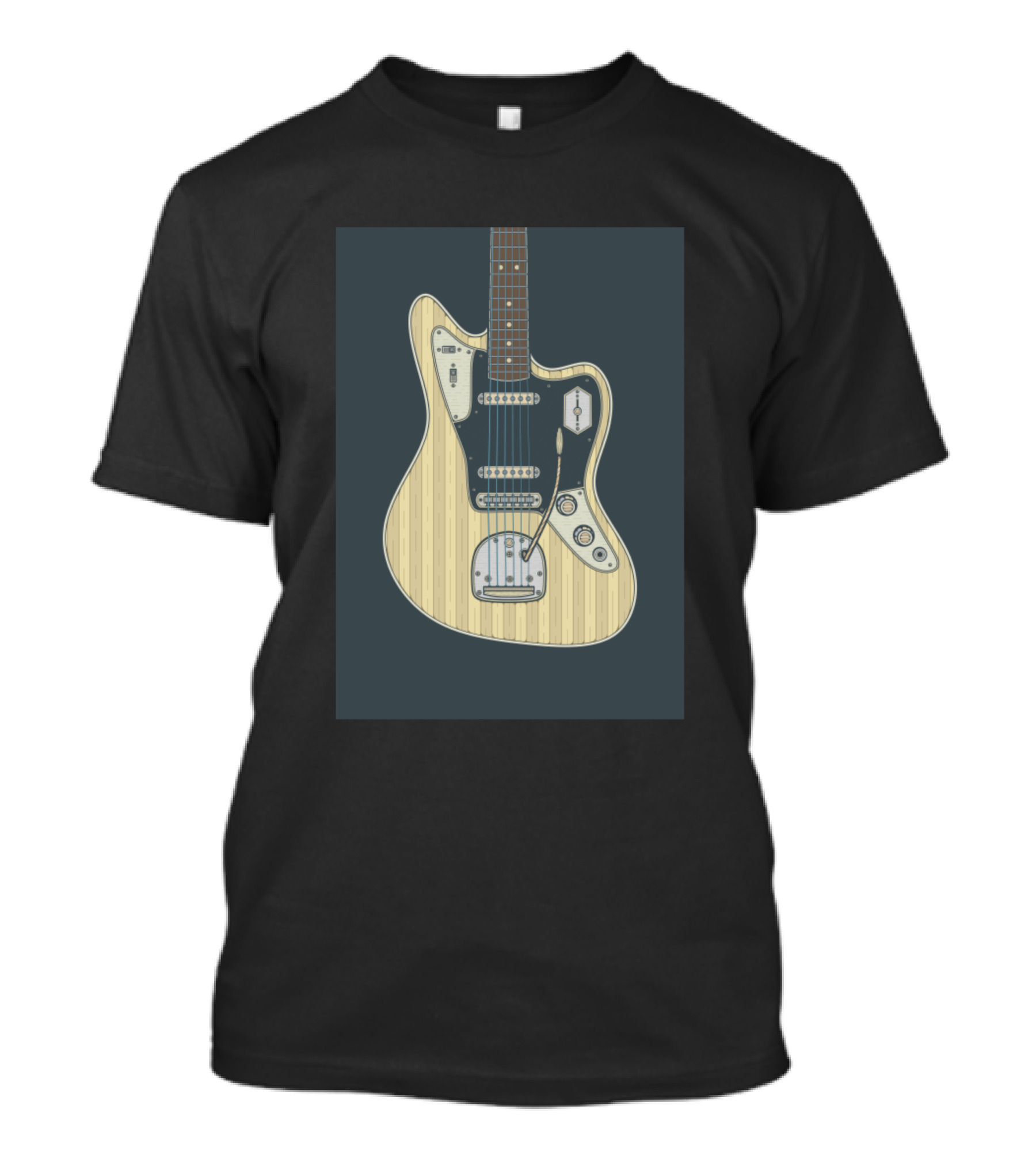 Bright Offset Jaguar Guitar T-Shirt