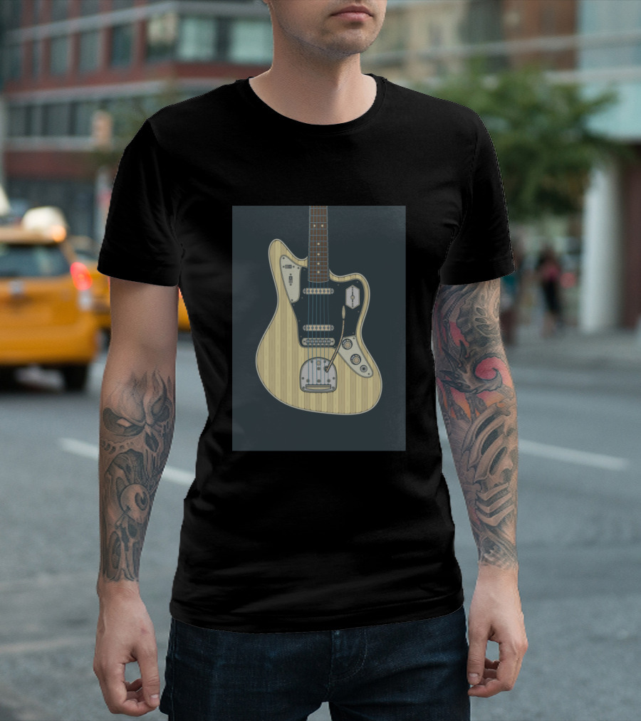 Bright Offset Jaguar Guitar T-Shirt