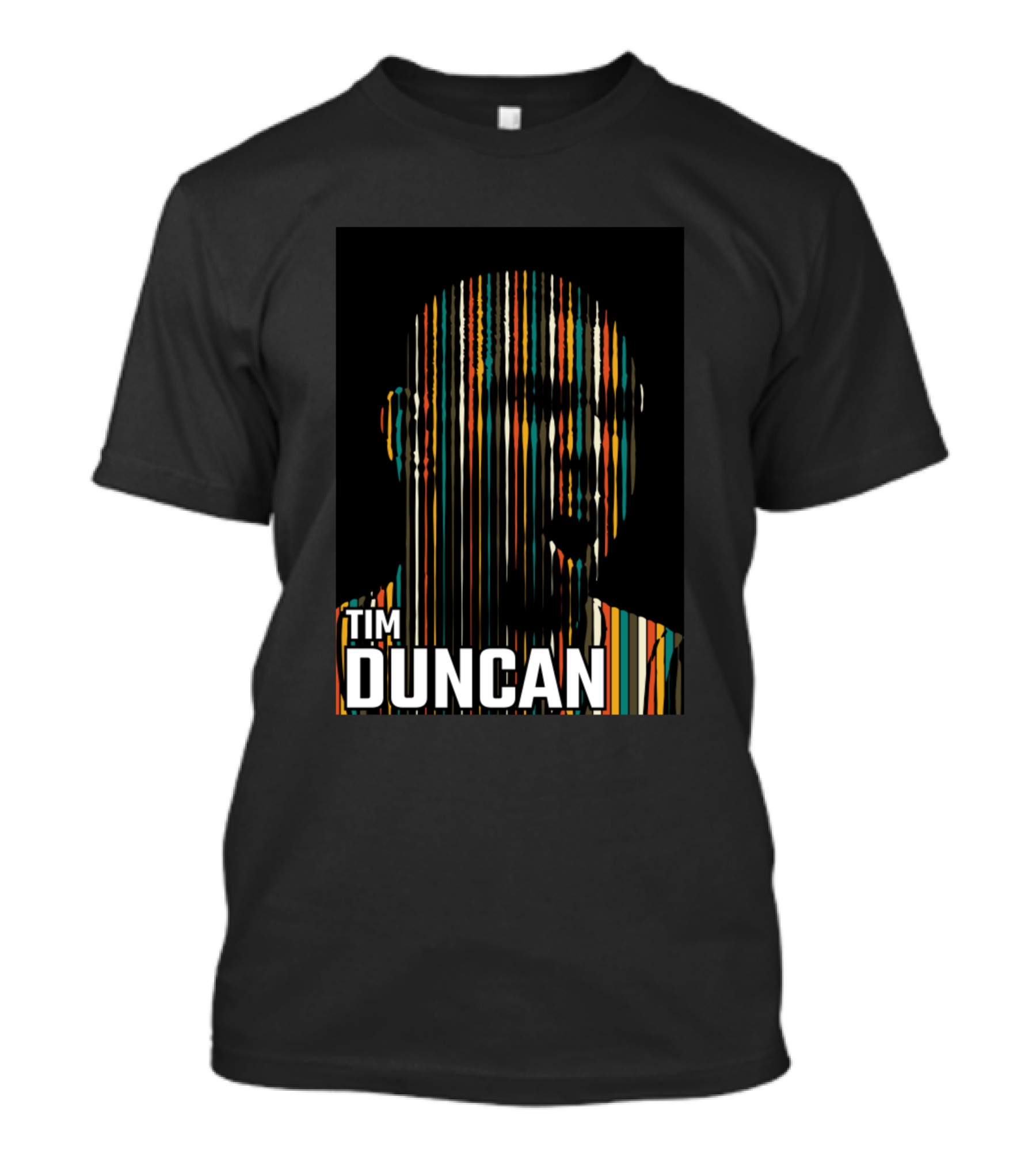 Tim Duncan NBA Basketball Stripe T-Shirt