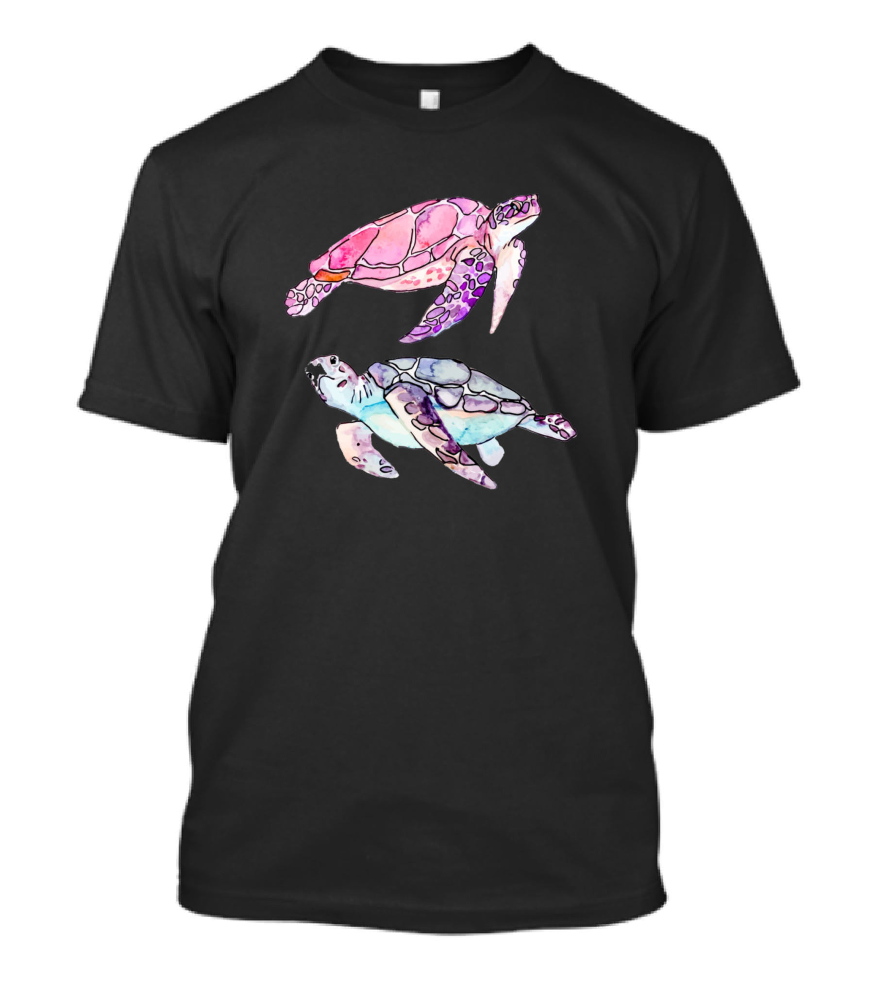 Watercolor Sea Turtles In Pink And Blue T-Shirt